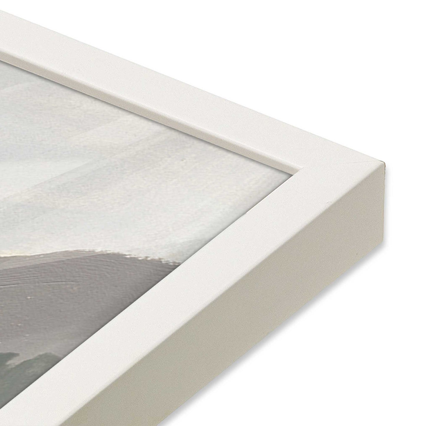 [Color:Opaque White], Picture of art in a Opaque White frame of the corner