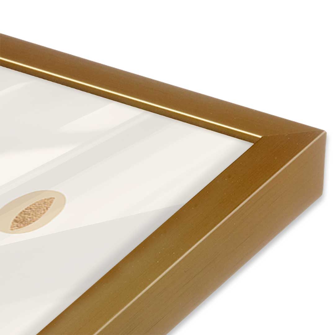 [Color:Polished Gold], Picture of art in a Polished Gold frame at an angle