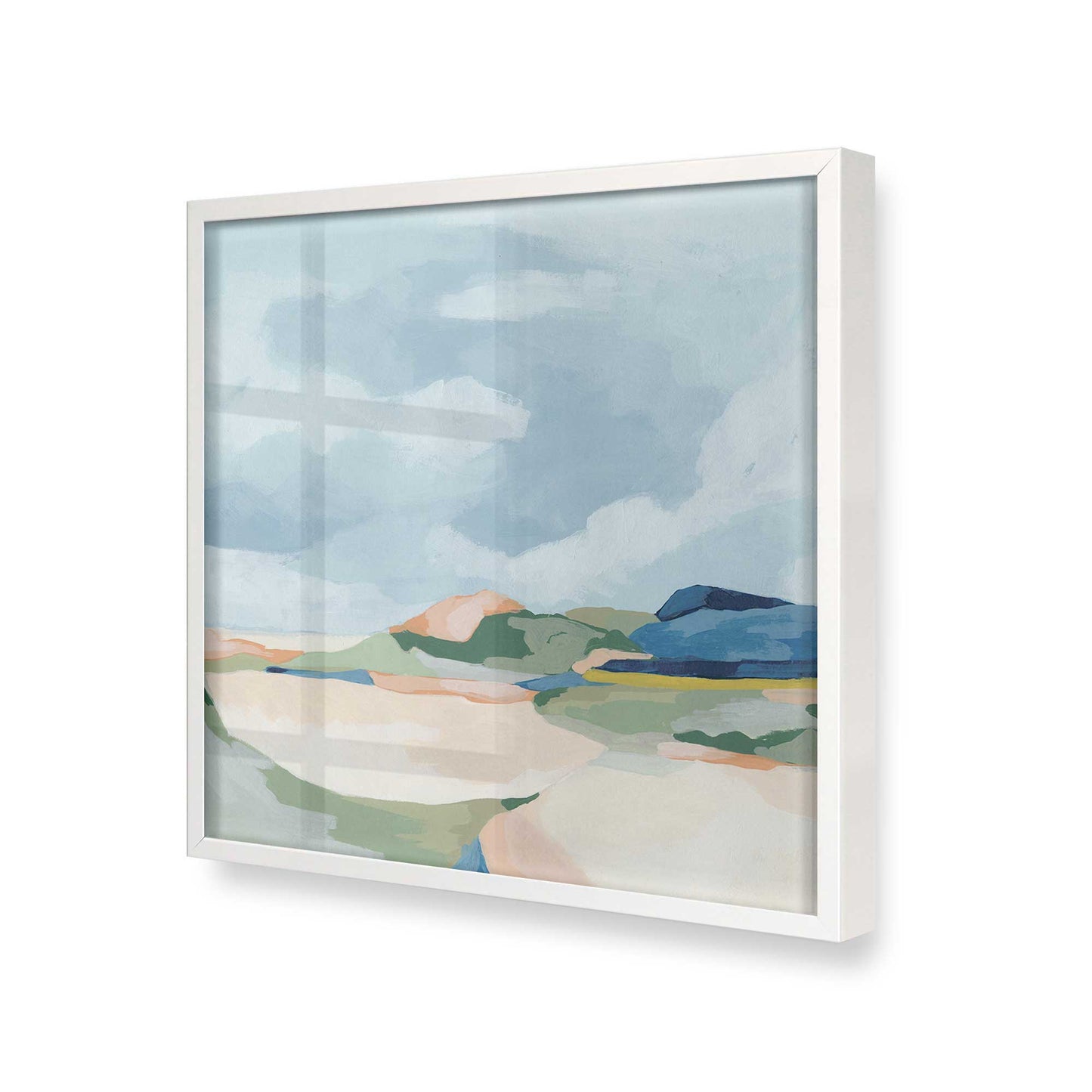 [Color:Opaque White], Picture of art in a Opaque White frame at an angle