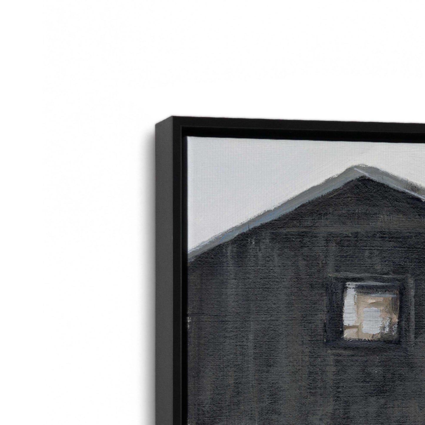 [Color:Satin Black], Picture of art in a Satin Black frame at an angle