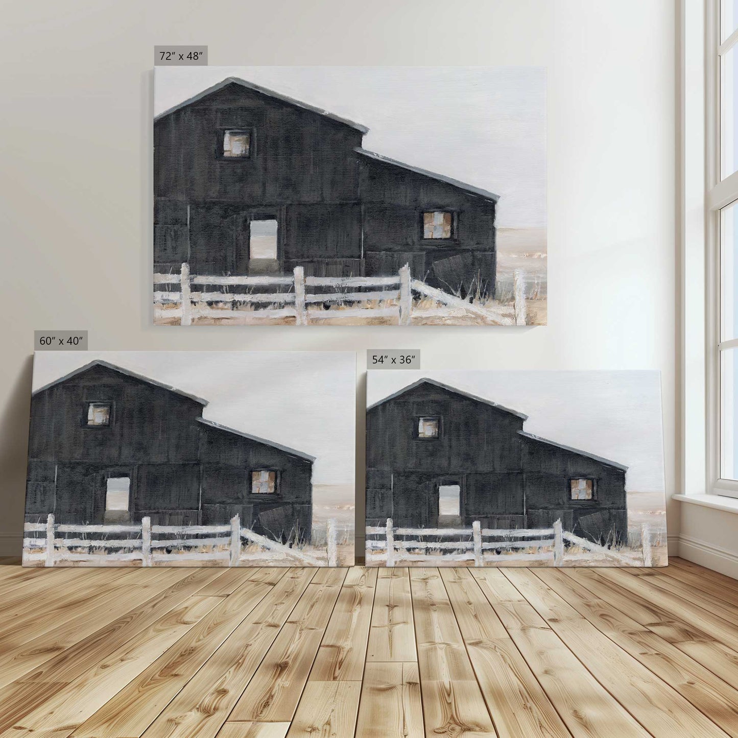 [Color:Stretched Canvas], Image showing the size comparisons