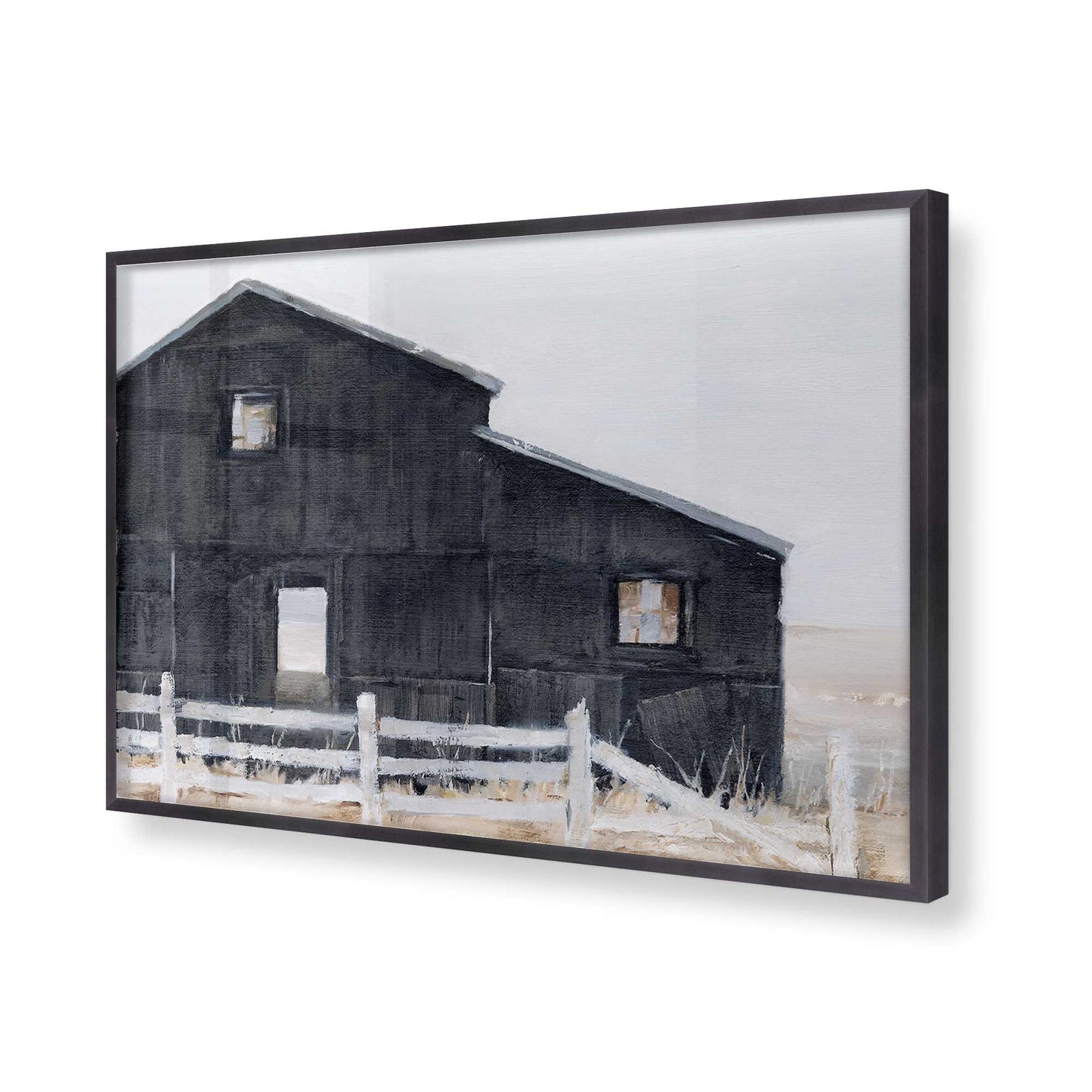 [Color:Weathered Zinc], Picture of art in a Weathered Zinc frame of the corner