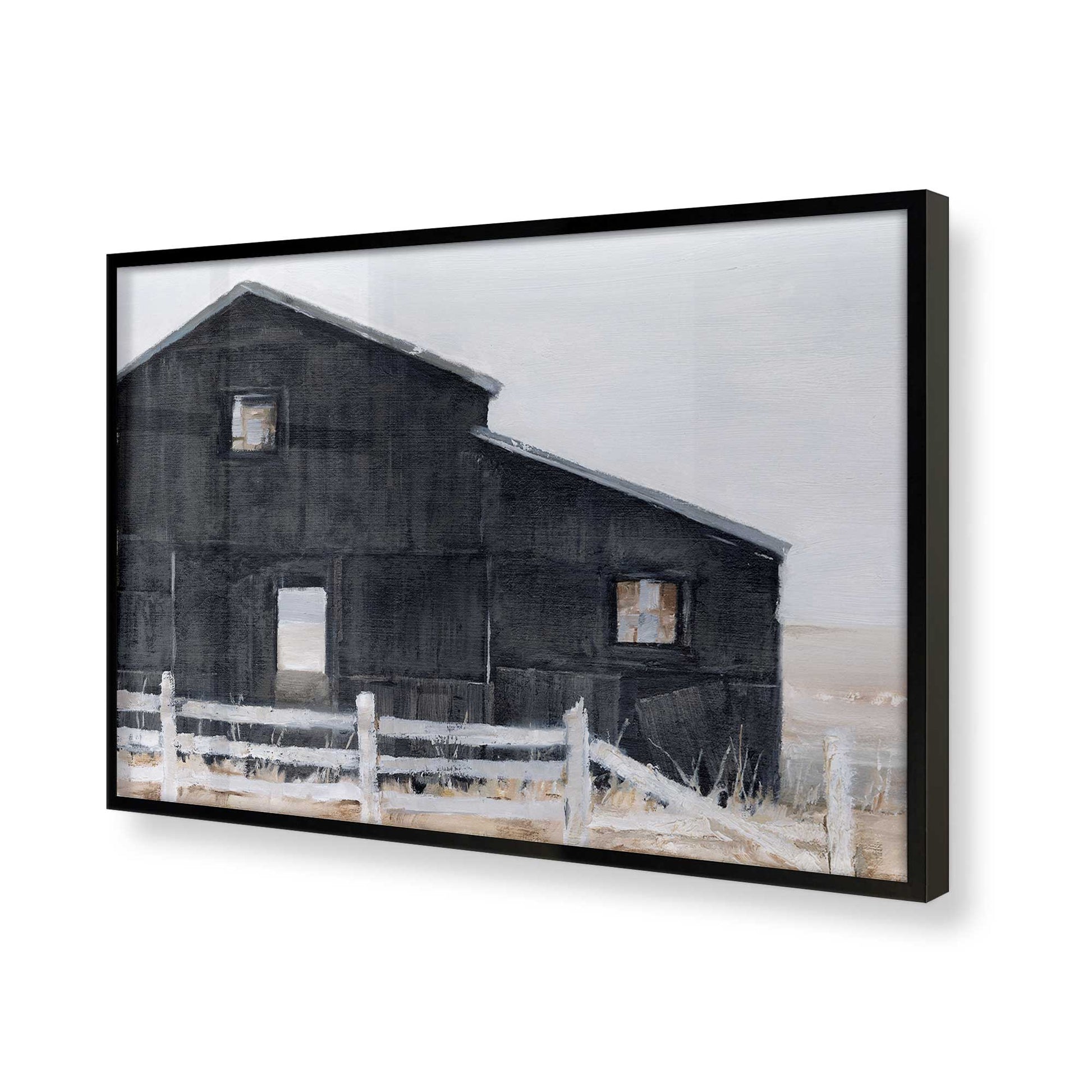 [Color:Satin Black], Picture of art in a Satin Black frame of the corner