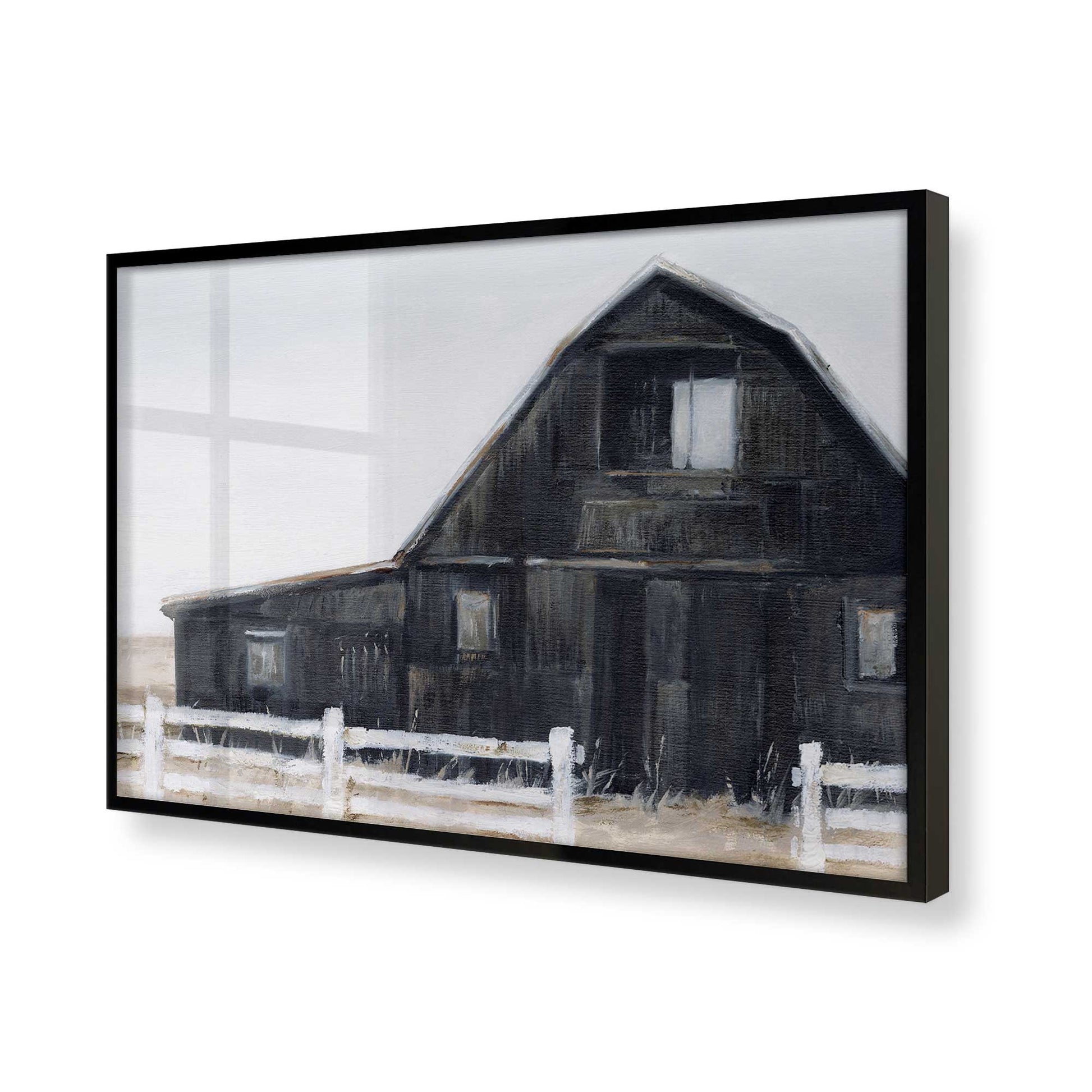 [Color:Satin Black], Picture of art in a Satin Black frame of the corner