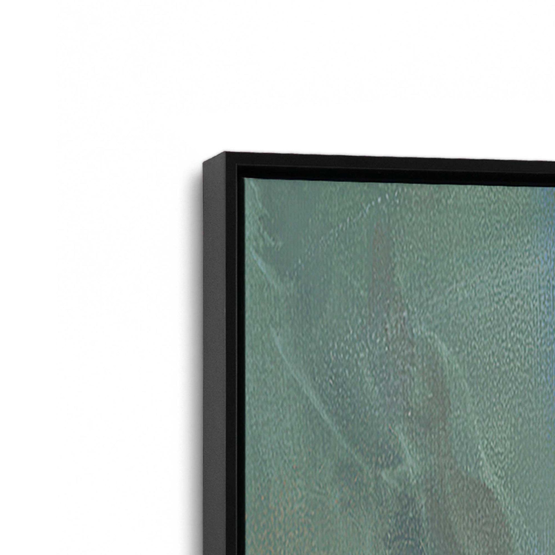 [Color:Satin Black], Picture of art in a Satin Black frame at an angle