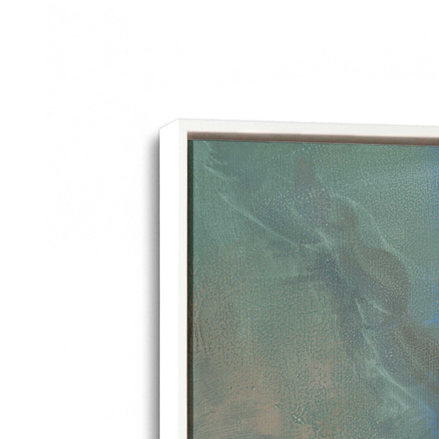 [Color:Opaque White], Picture of art in a White frame at an angle