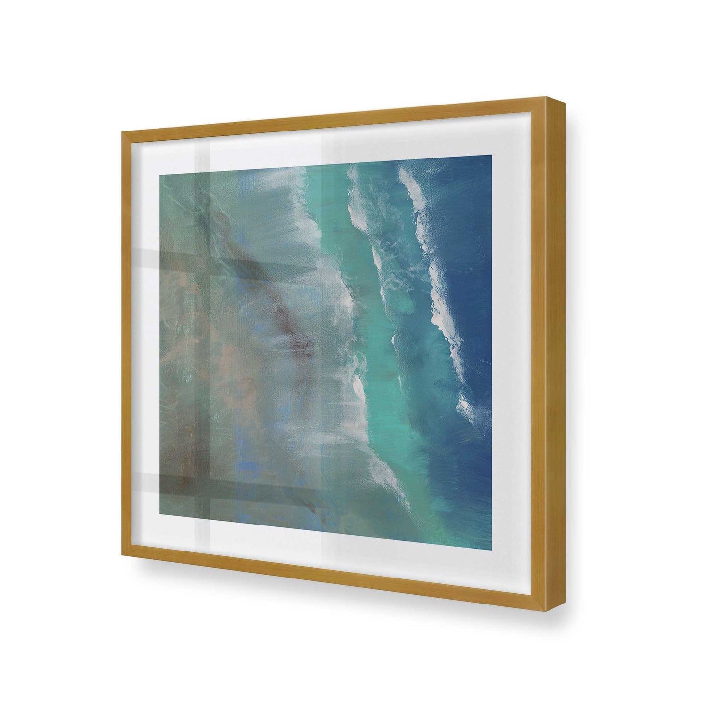 [Color:Polished Gold], Picture of art in a Polished Gold frame at an angle