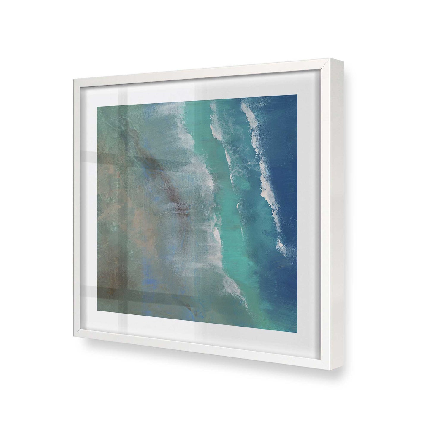 [Color:Opaque White], Picture of art in a Opaque White frame at an angle