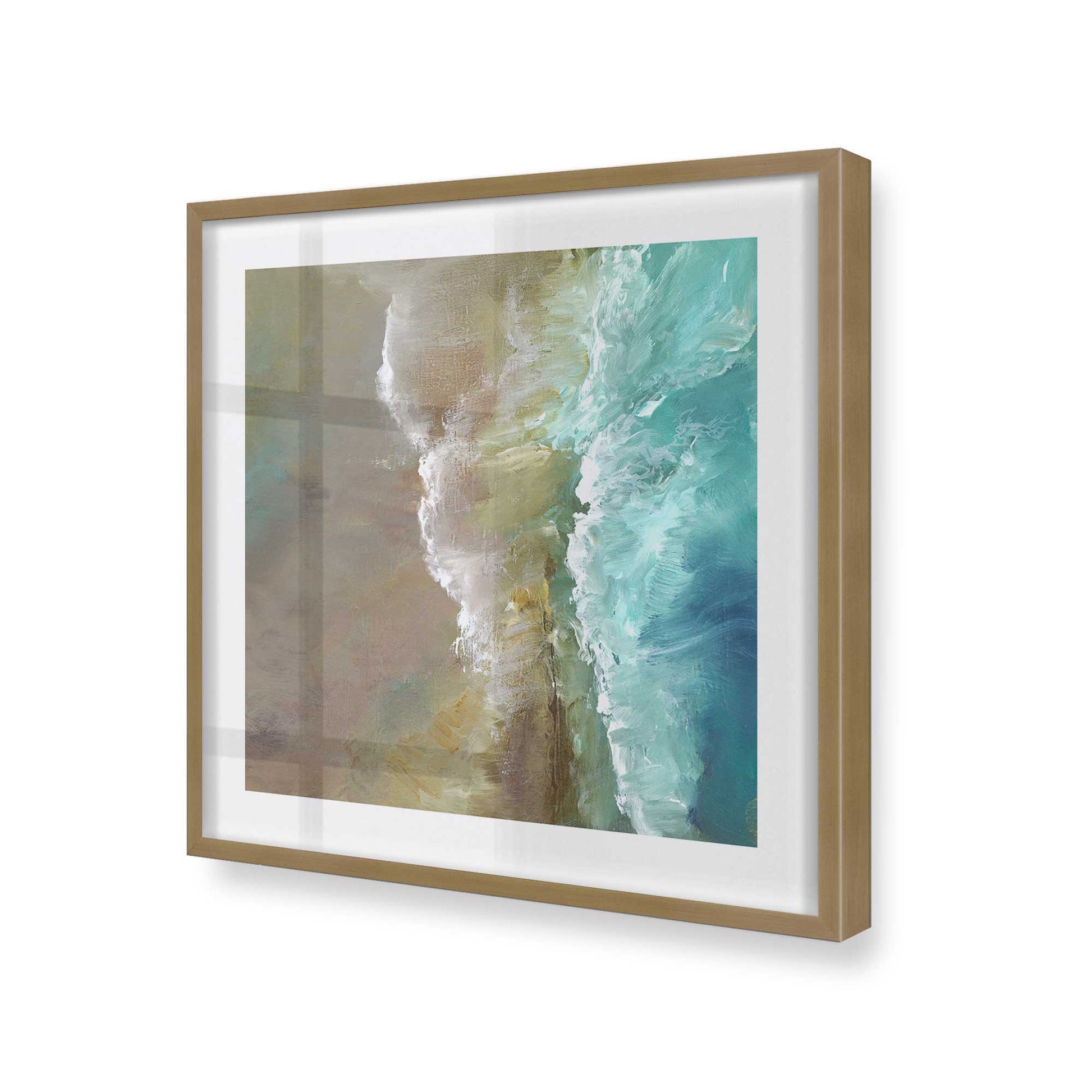 [Color:Brushed Gold], Picture of art in a Brushed Gold frame at an angle