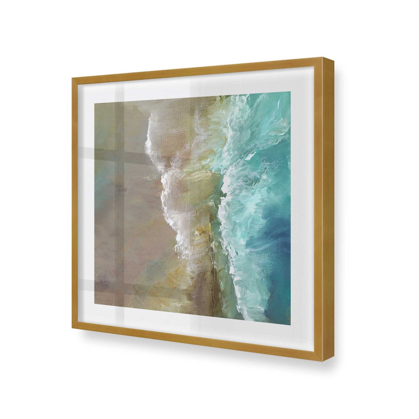 [Color:Polished Gold], Picture of art in a Polished Gold frame at an angle