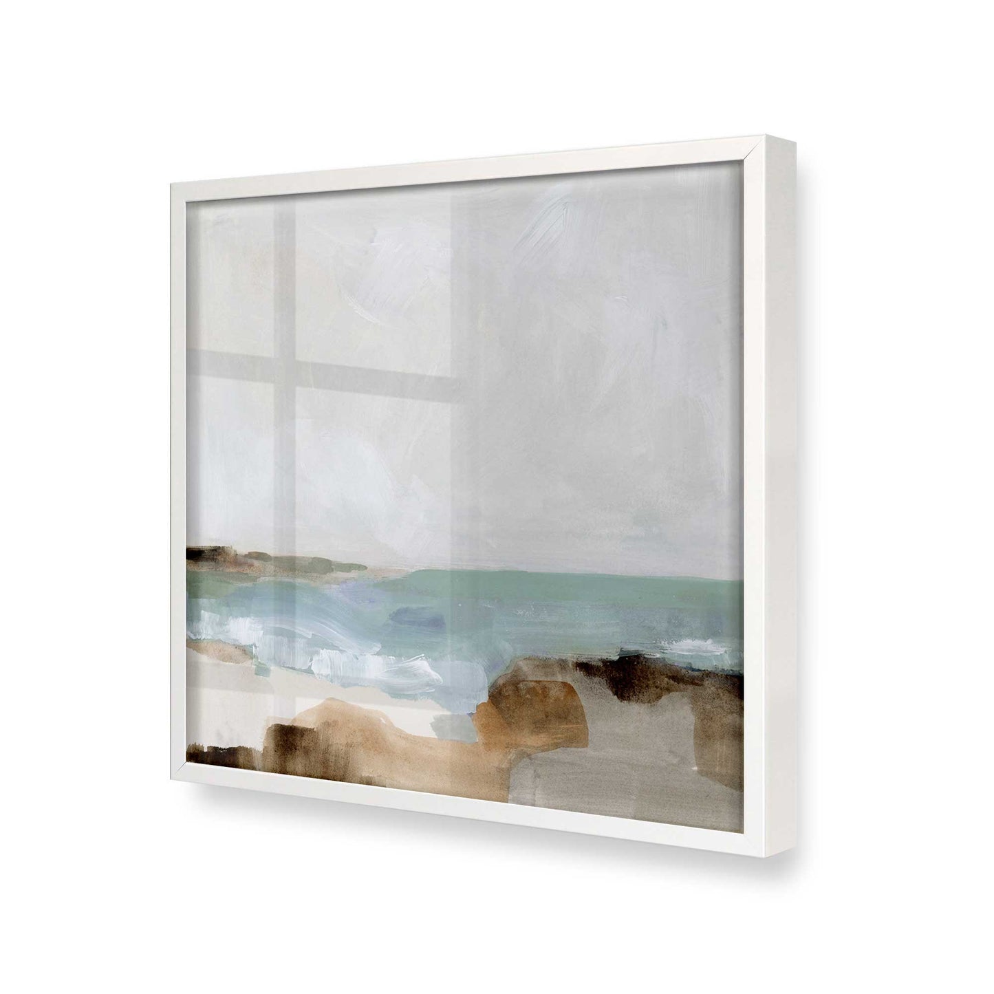 [Color:Opaque White], Picture of art in a Opaque White frame at an angle