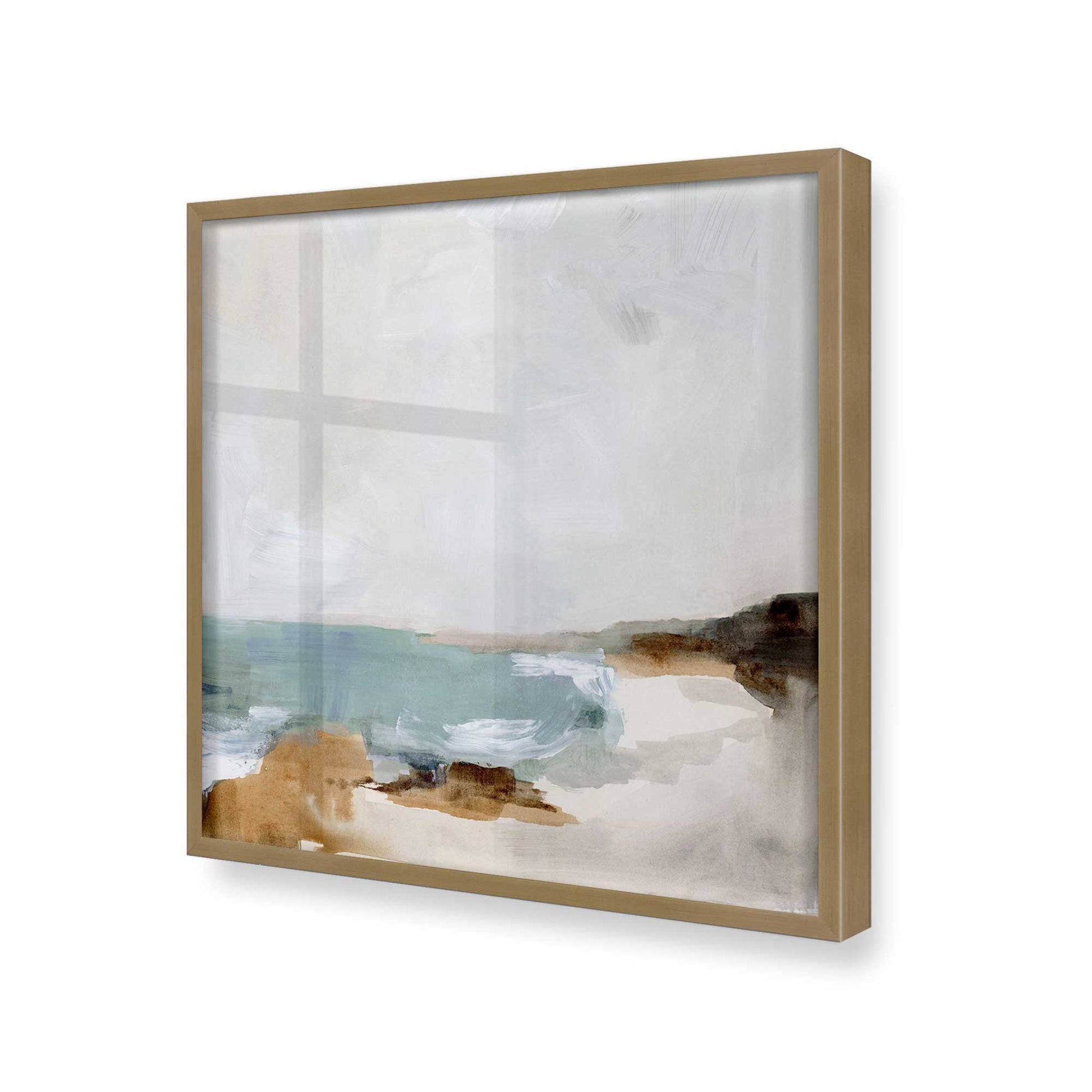 [Color:Brushed Gold], Picture of art in a Brushed Gold frame at an angle