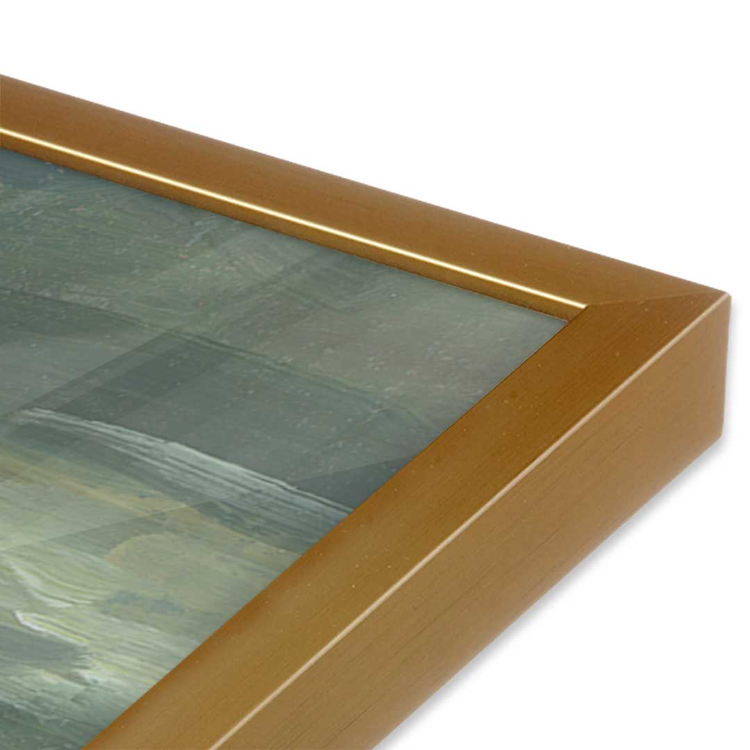 [Color:Polished Gold], Picture of art in a Polished Gold frame at an angle