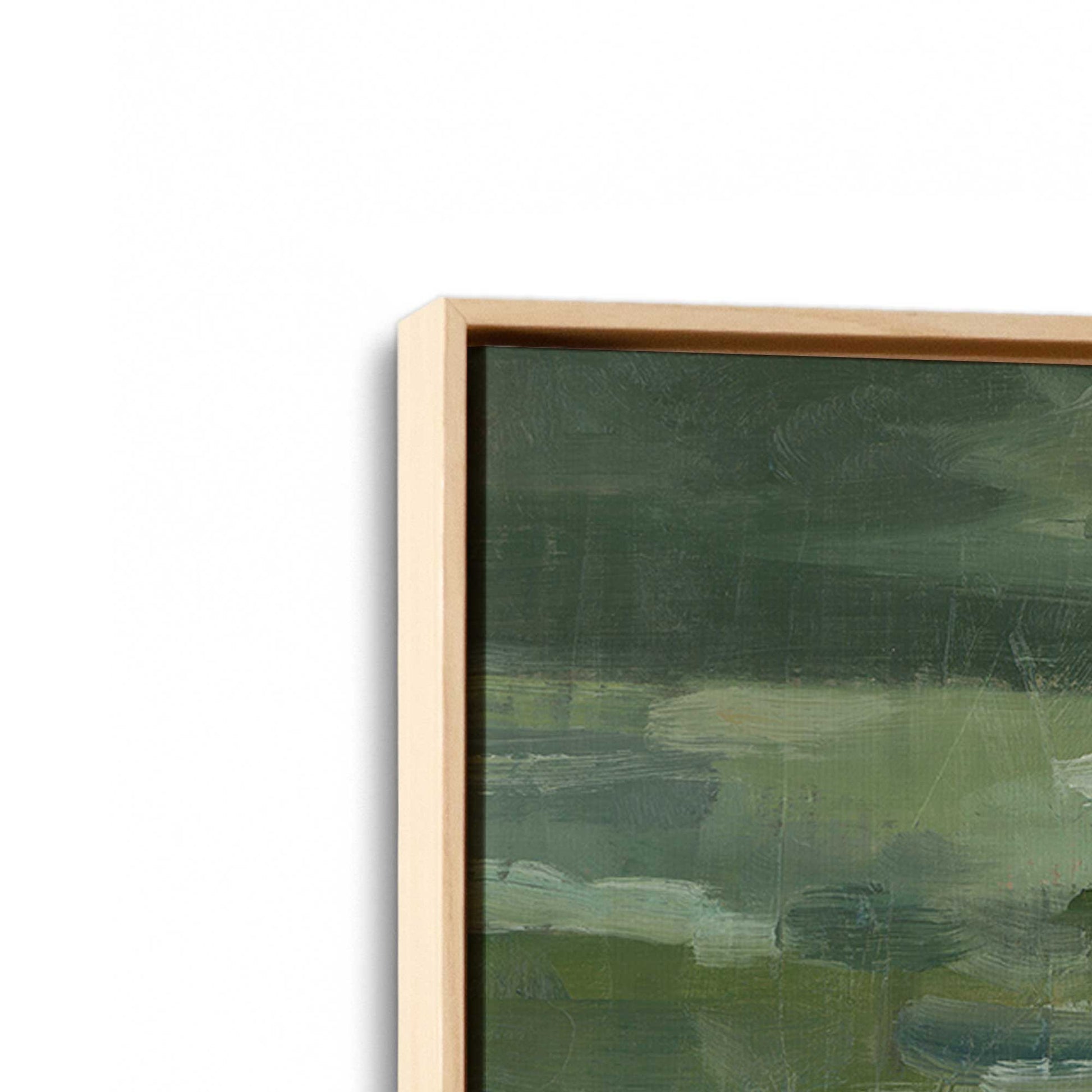[Color:American Maple], Picture of art in a American Maple frame at an angle