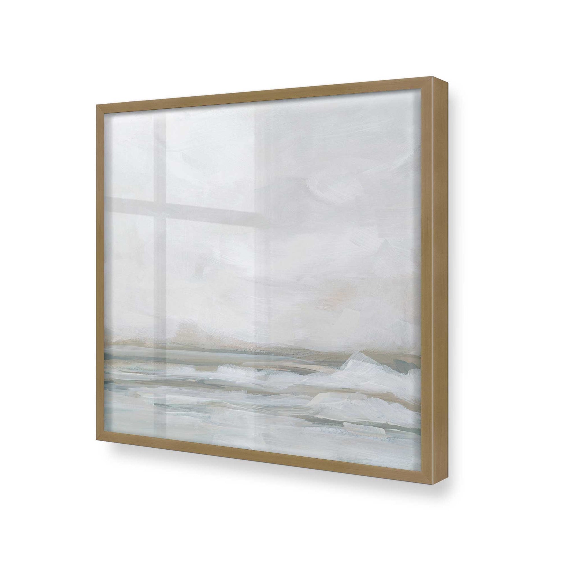 [Color:Brushed Gold], Picture of art in a Brushed Gold frame at an angle