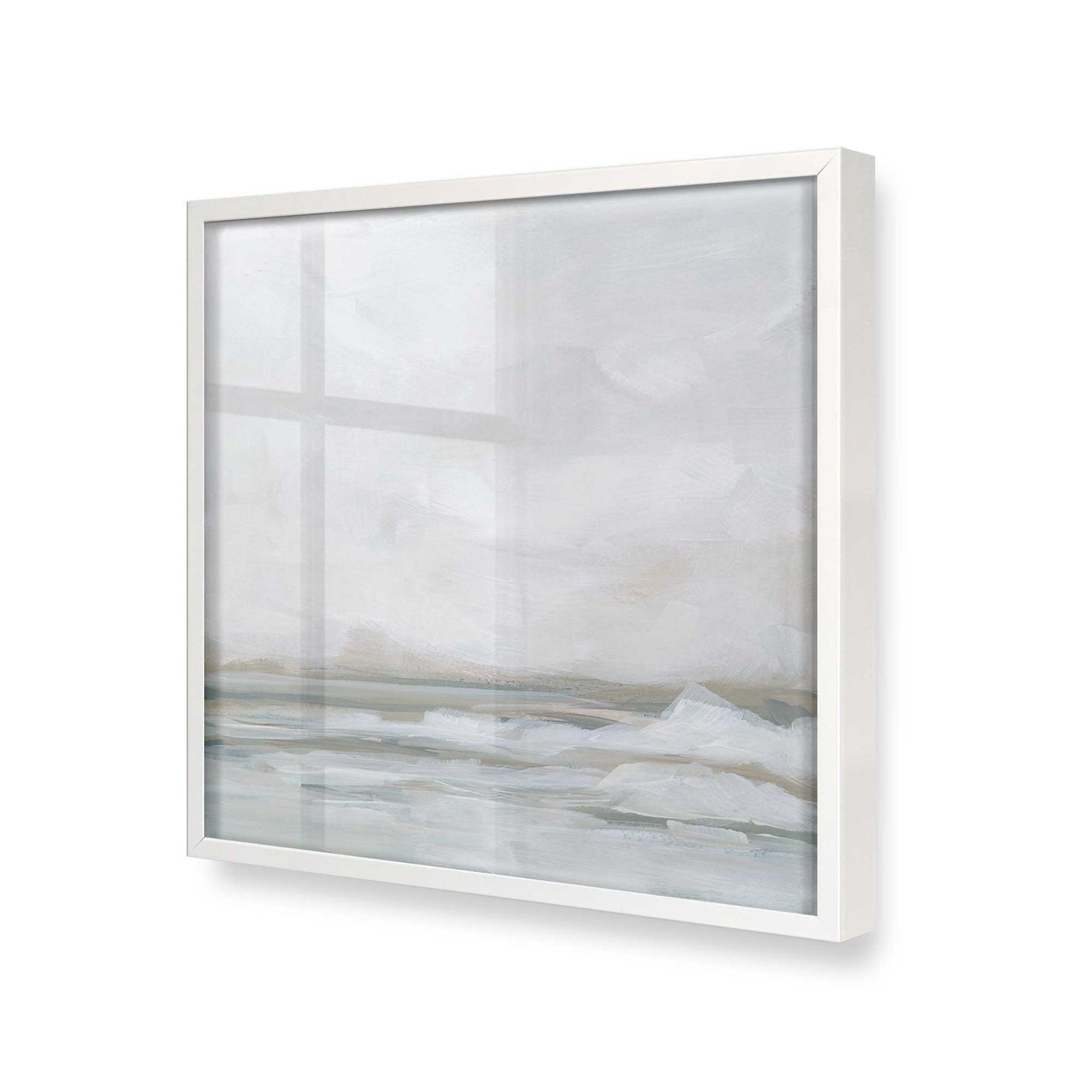 [Color:Opaque White], Picture of art in a Opaque White frame at an angle