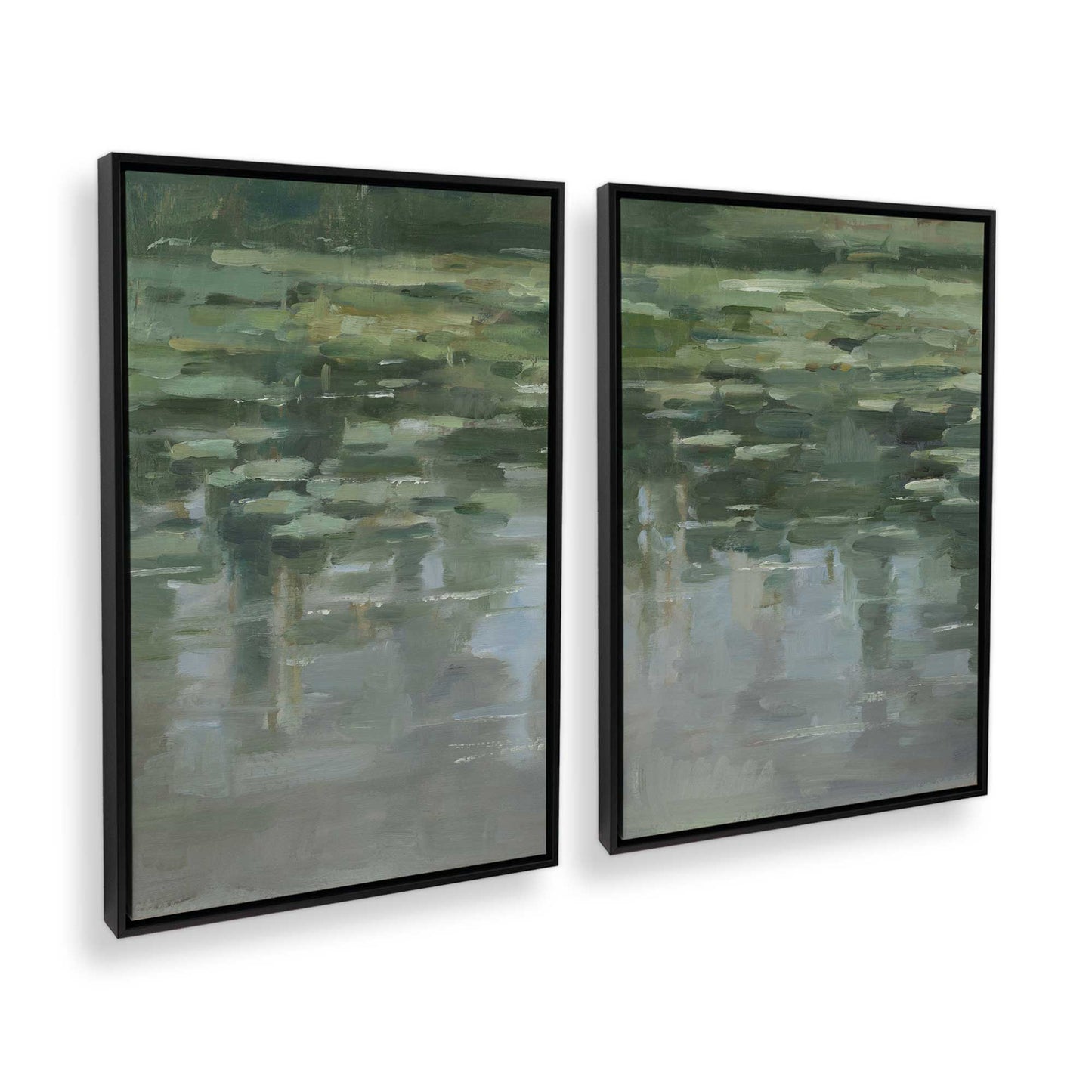 [Color:Satin Black], Picture of art in a Satin Black frame at an angle