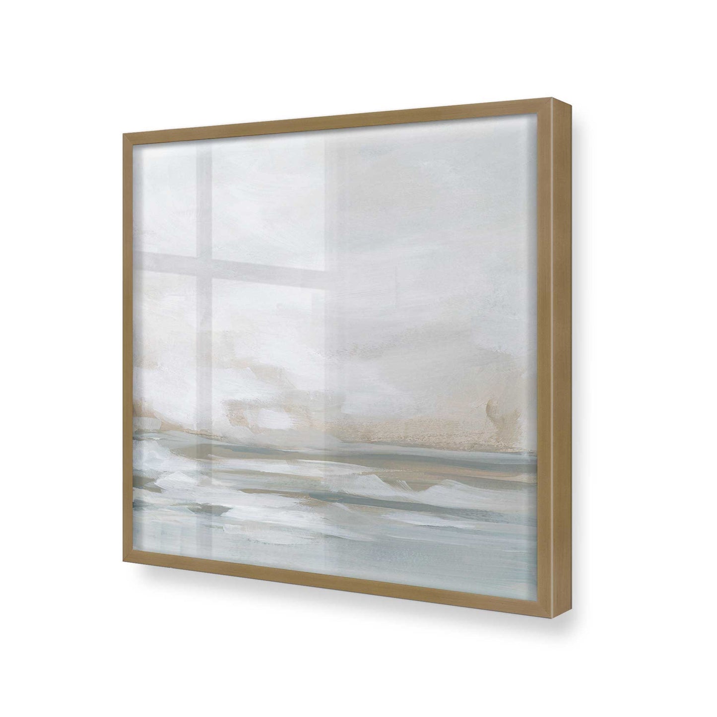 [Color:Brushed Gold], Picture of art in a Brushed Gold frame at an angle