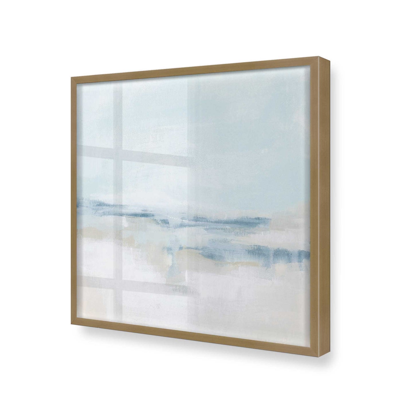 [Color:Brushed Gold], Picture of art in a Brushed Gold frame at an angle