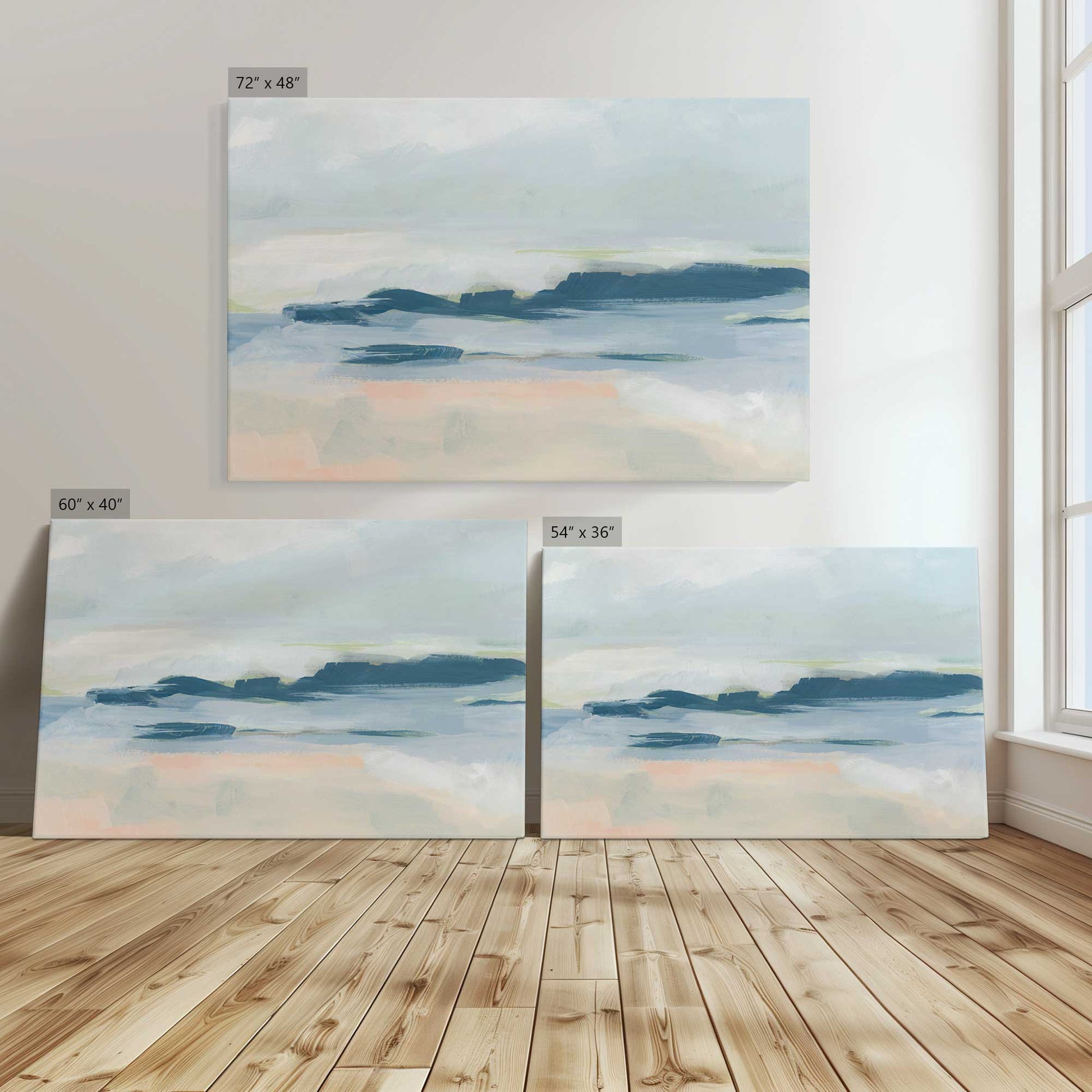 [Color:Stretched Canvas], Image showing the size comparisons