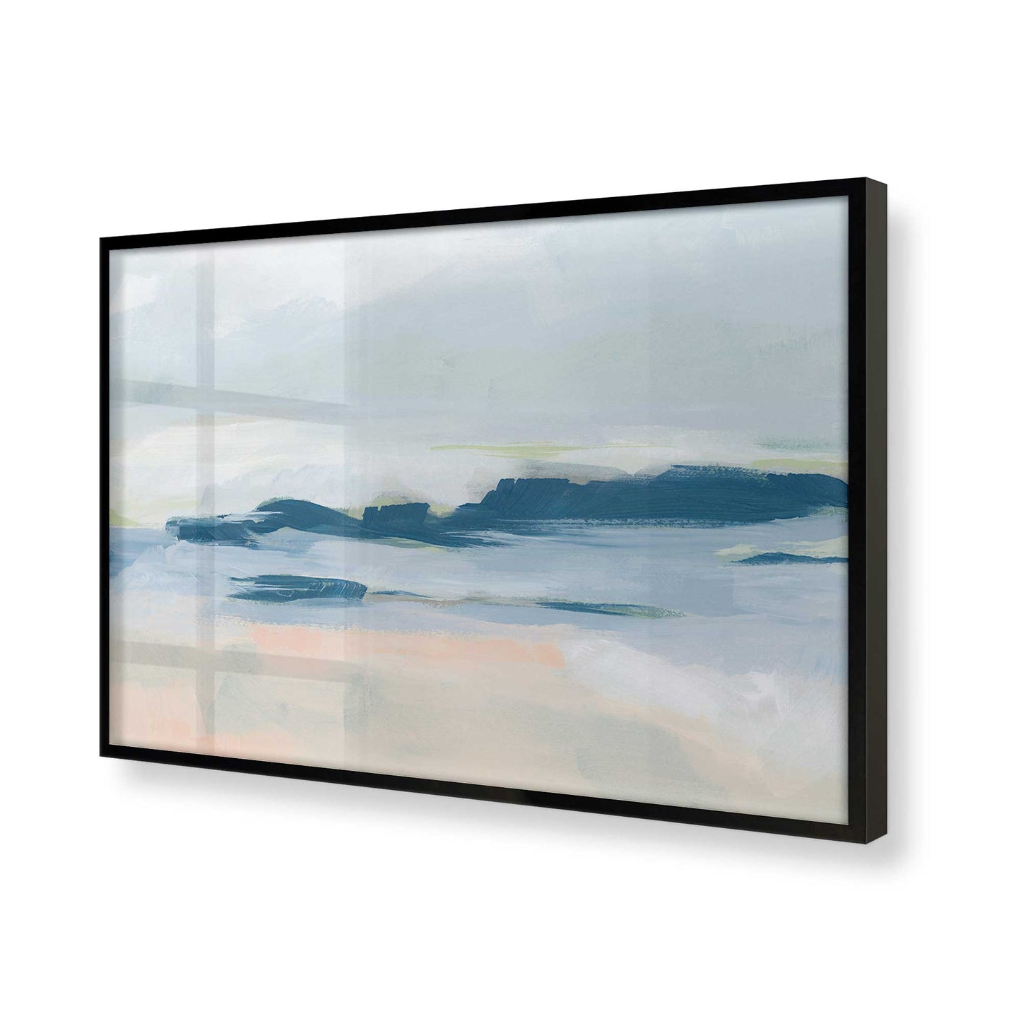 [Color:Satin Black], Picture of art in a Satin Black frame of the corner