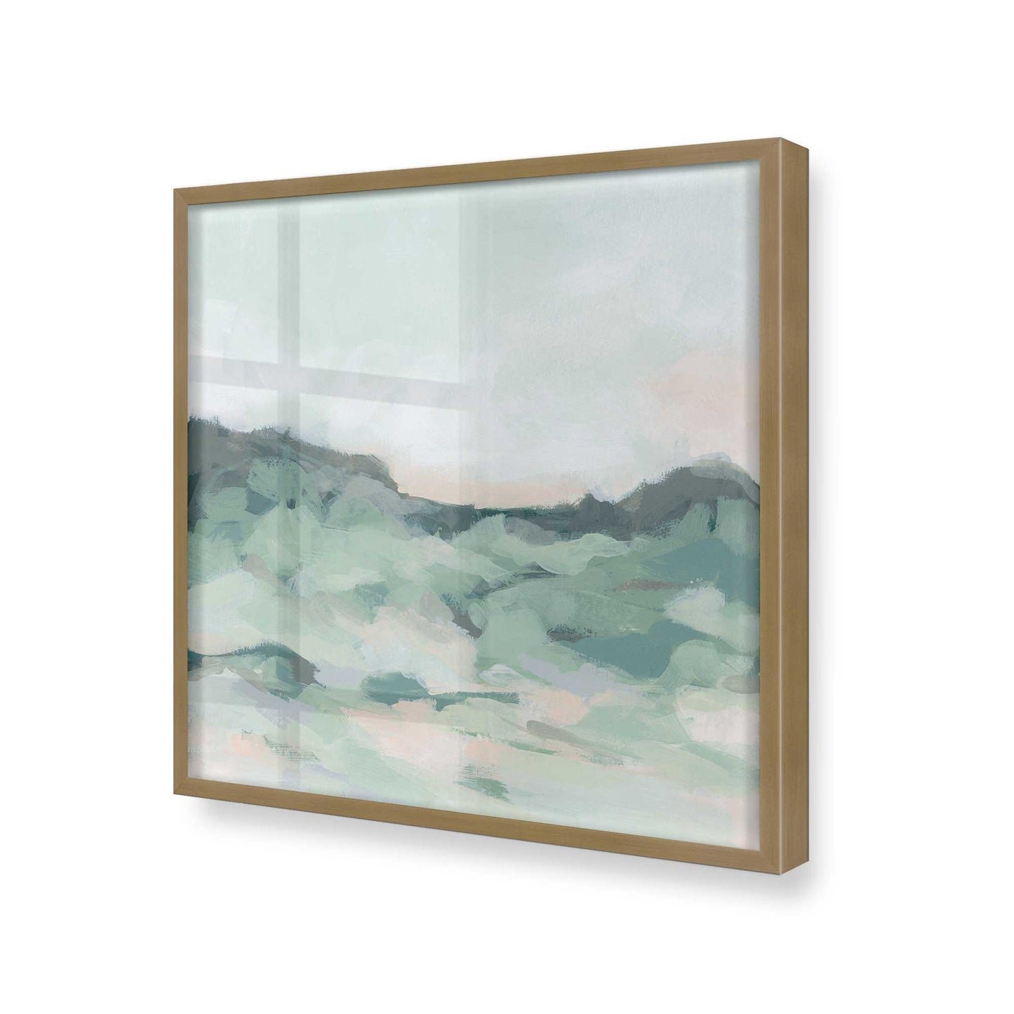 [Color:Brushed Gold], Picture of art in a Brushed Gold frame at an angle