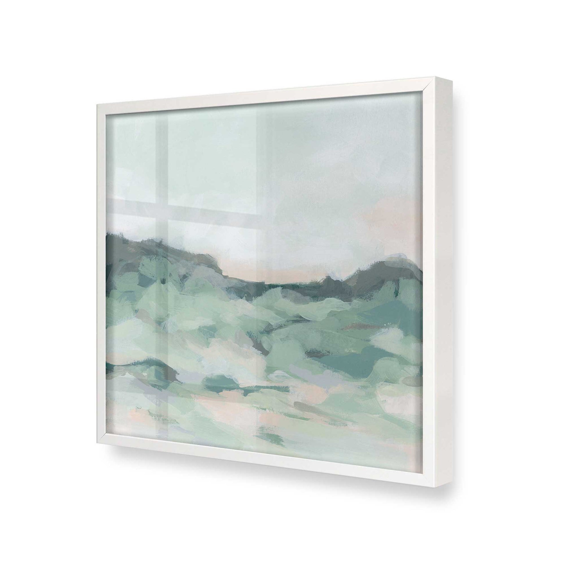 [Color:Opaque White], Picture of art in a Opaque White frame at an angle