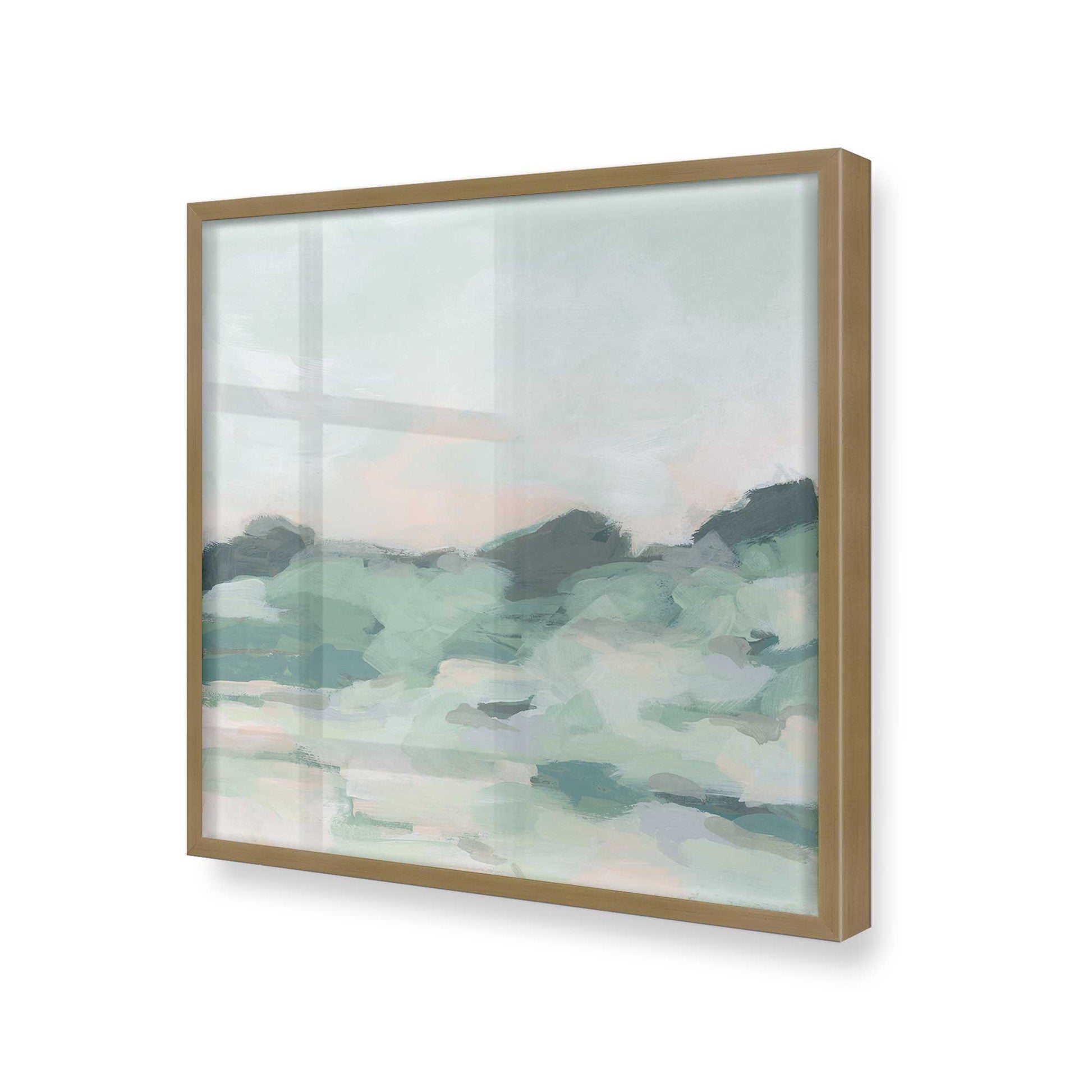 [Color:Brushed Gold], Picture of art in a Brushed Gold frame at an angle