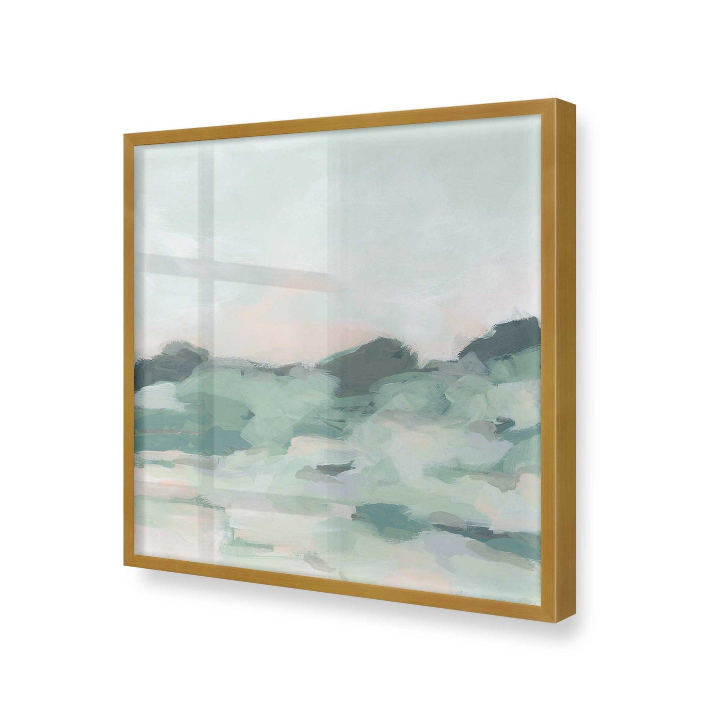 [Color:Polished Gold], Picture of art in a Polished Gold frame at an angle