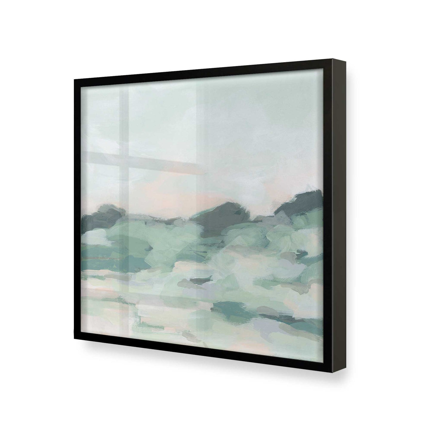 [Color:Satin Black], Picture of art in a Satin Black frame at an angle