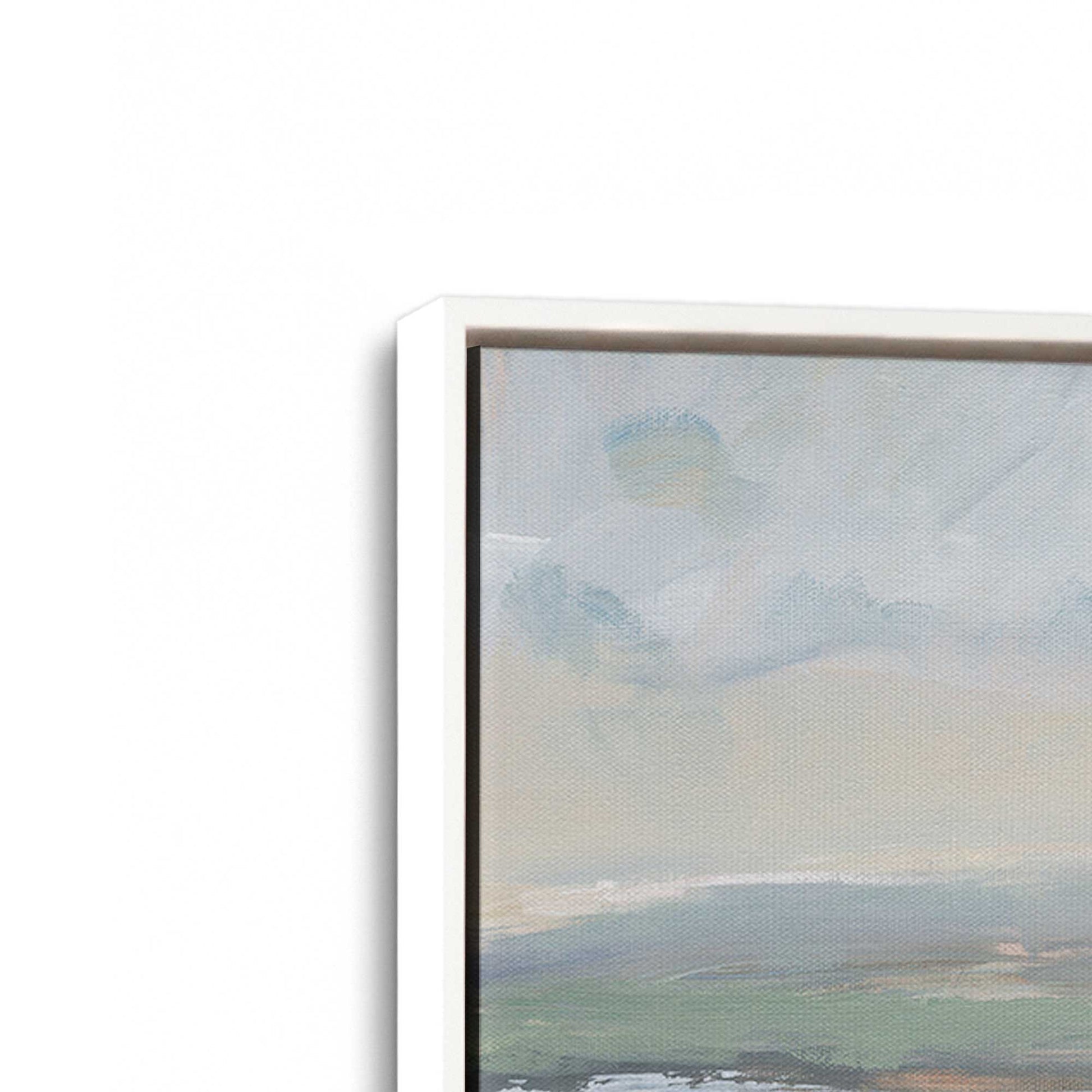 [Color:Opaque White], Picture of art in a White frame at an angle