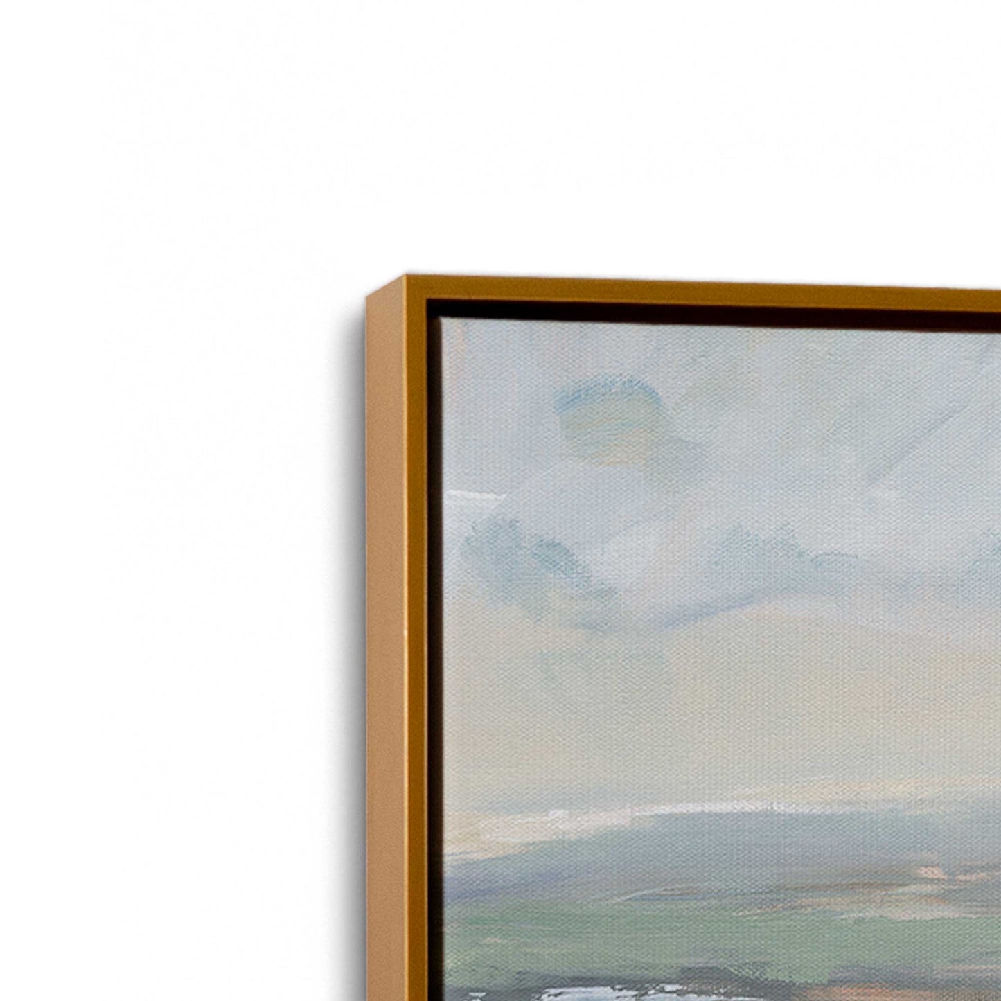 [Color:Polished Gold], Picture of art in a Polished Gold frame at an angle