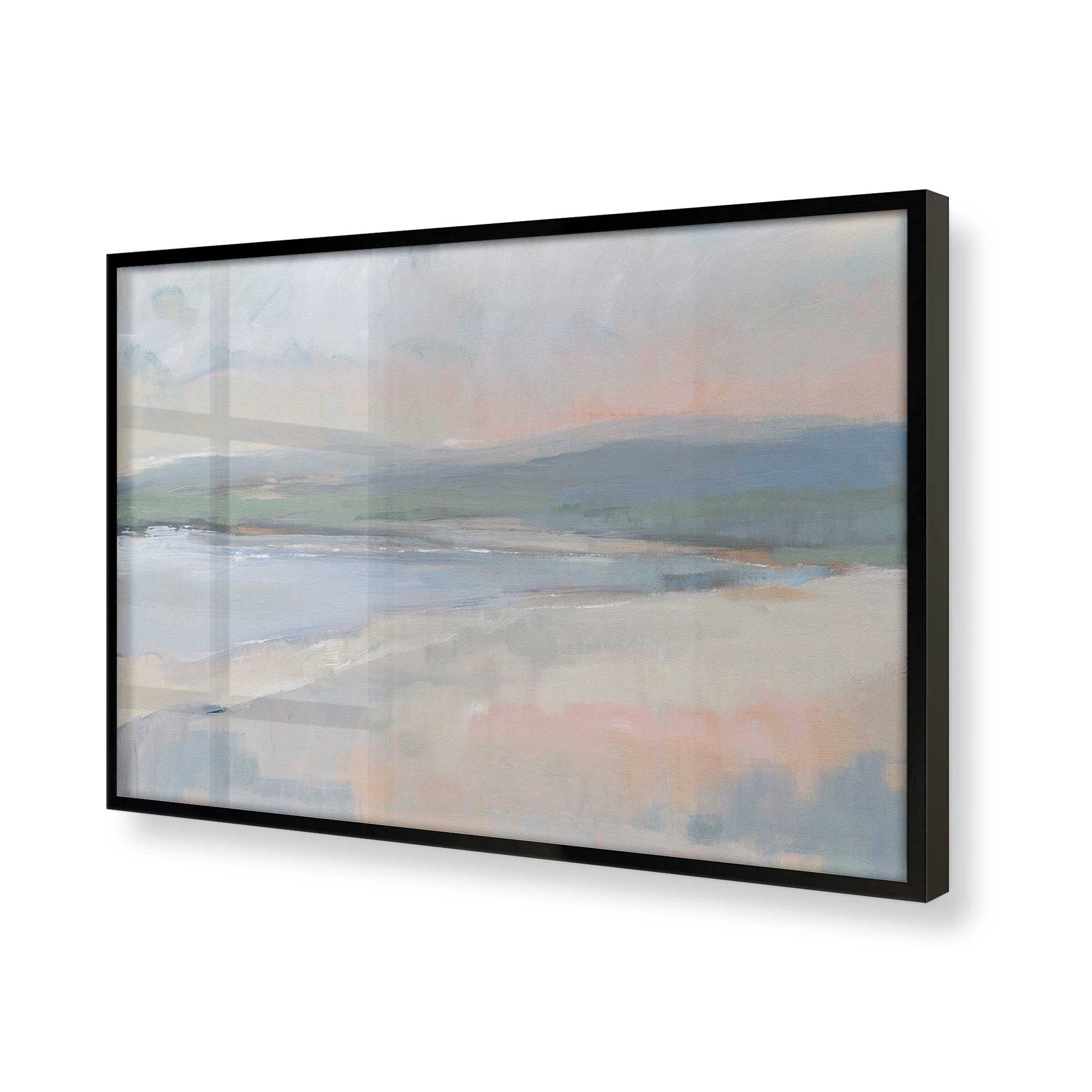 [Color:Satin Black], Picture of art in a Satin Black frame of the corner