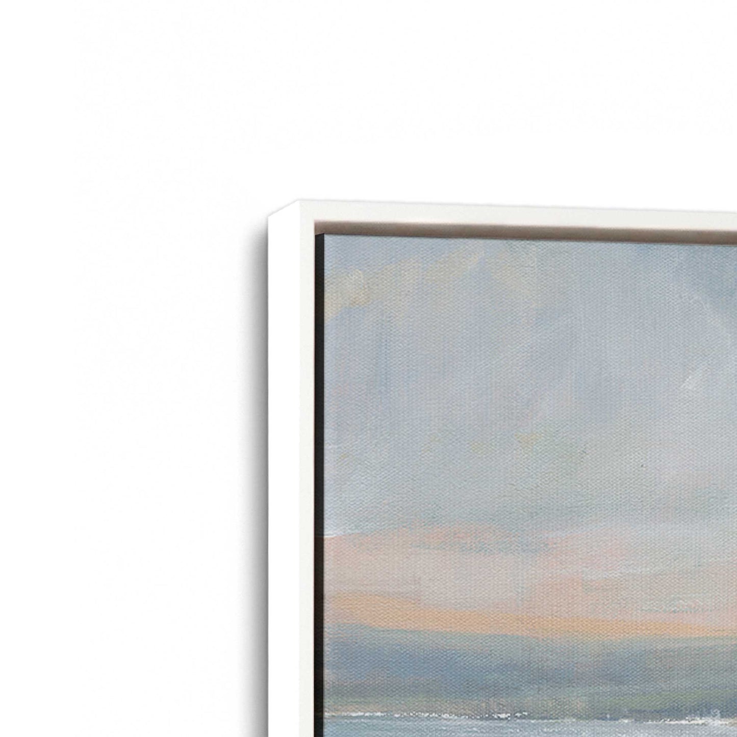 [Color:Opaque White], Picture of art in a White frame at an angle