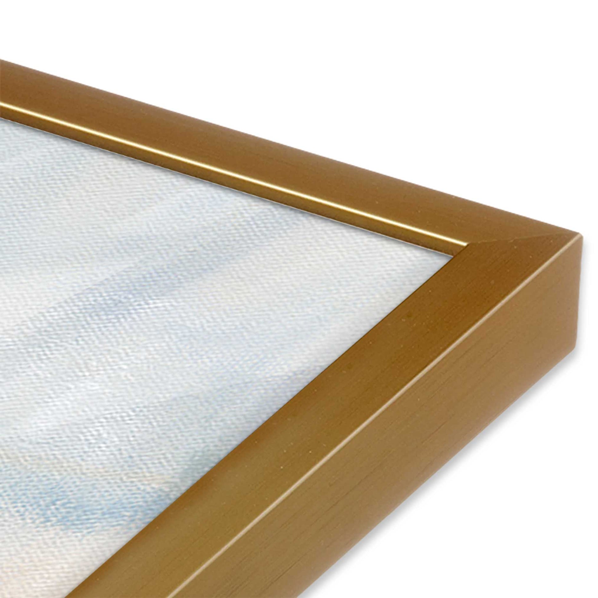 [Color:Polished Gold], Picture of art in a Polished Gold frame at an angle