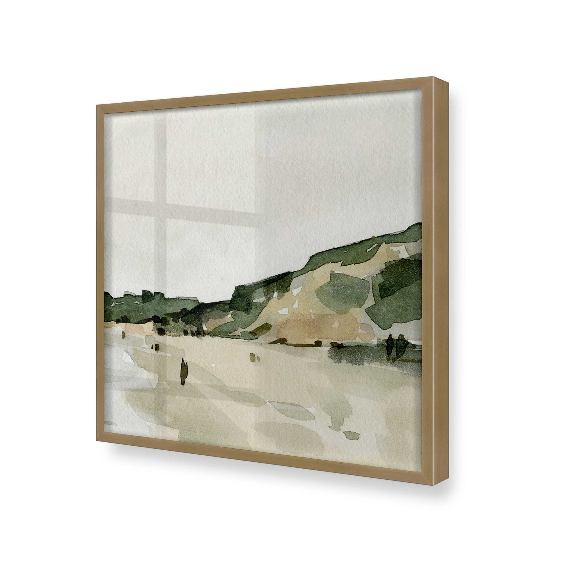 [Color:Brushed Gold], Picture of art in a Brushed Gold frame at an angle