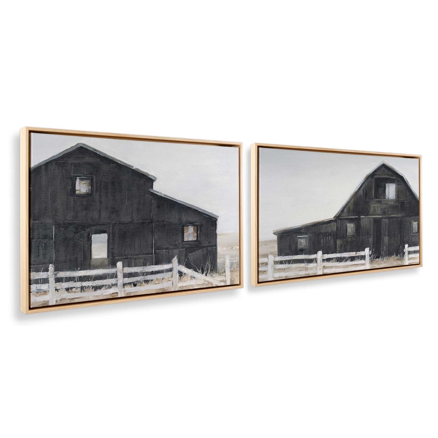 [Color:American Maple], Picture of art in a American Maple frame at an angle