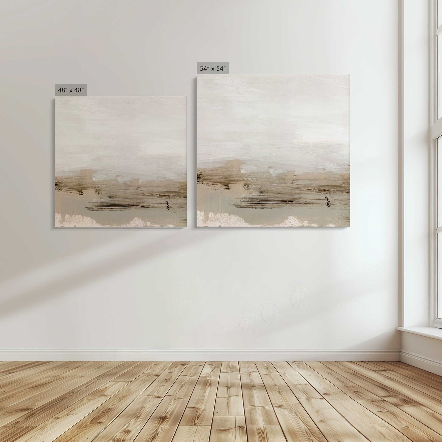 [Color:Stretched Canvas], Image showing the size comparisons