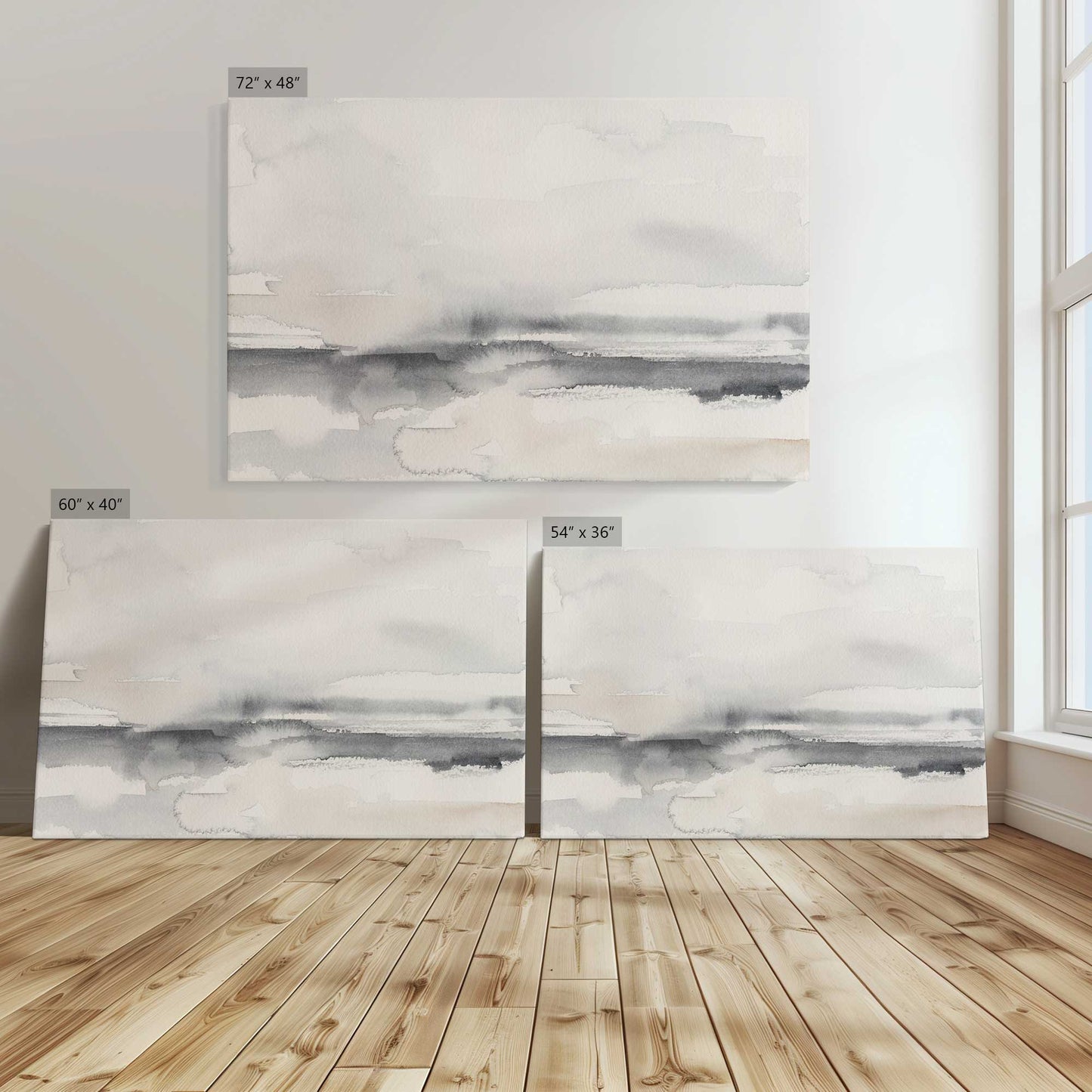 [Color:Stretched Canvas], Image showing the size comparisons