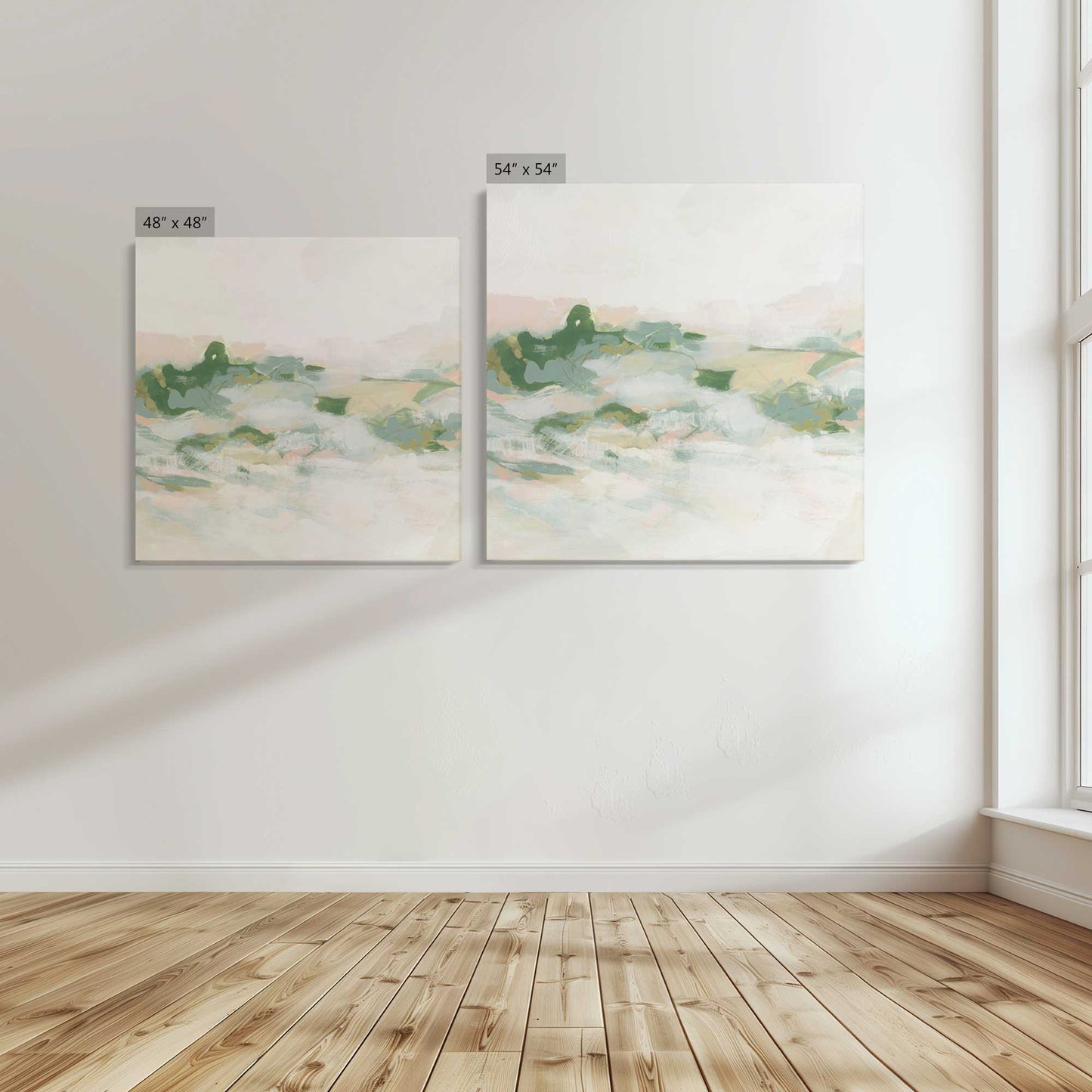 [Color:Stretched Canvas], Image showing the size comparisons