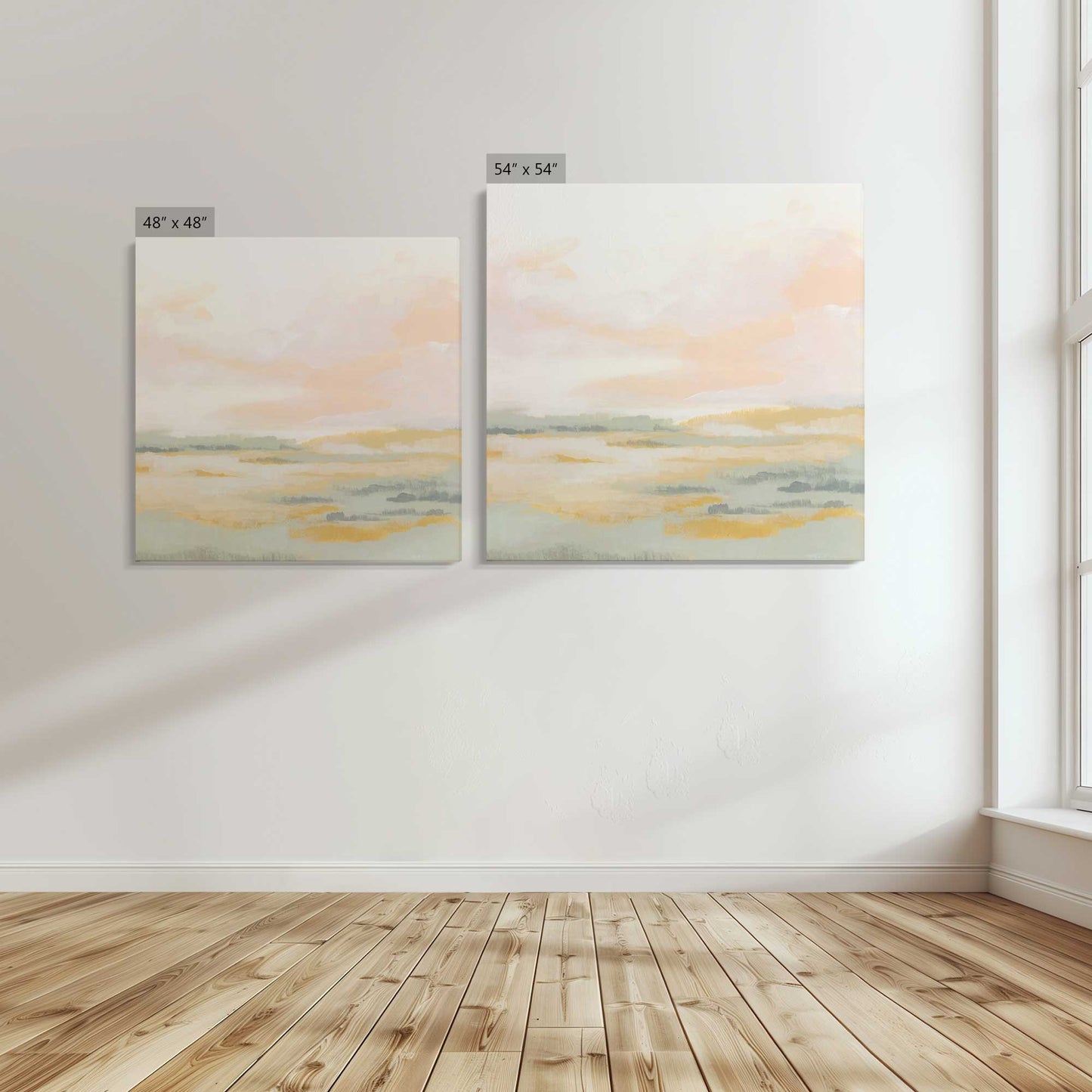 [Color:Stretched Canvas], Image showing the size comparisons