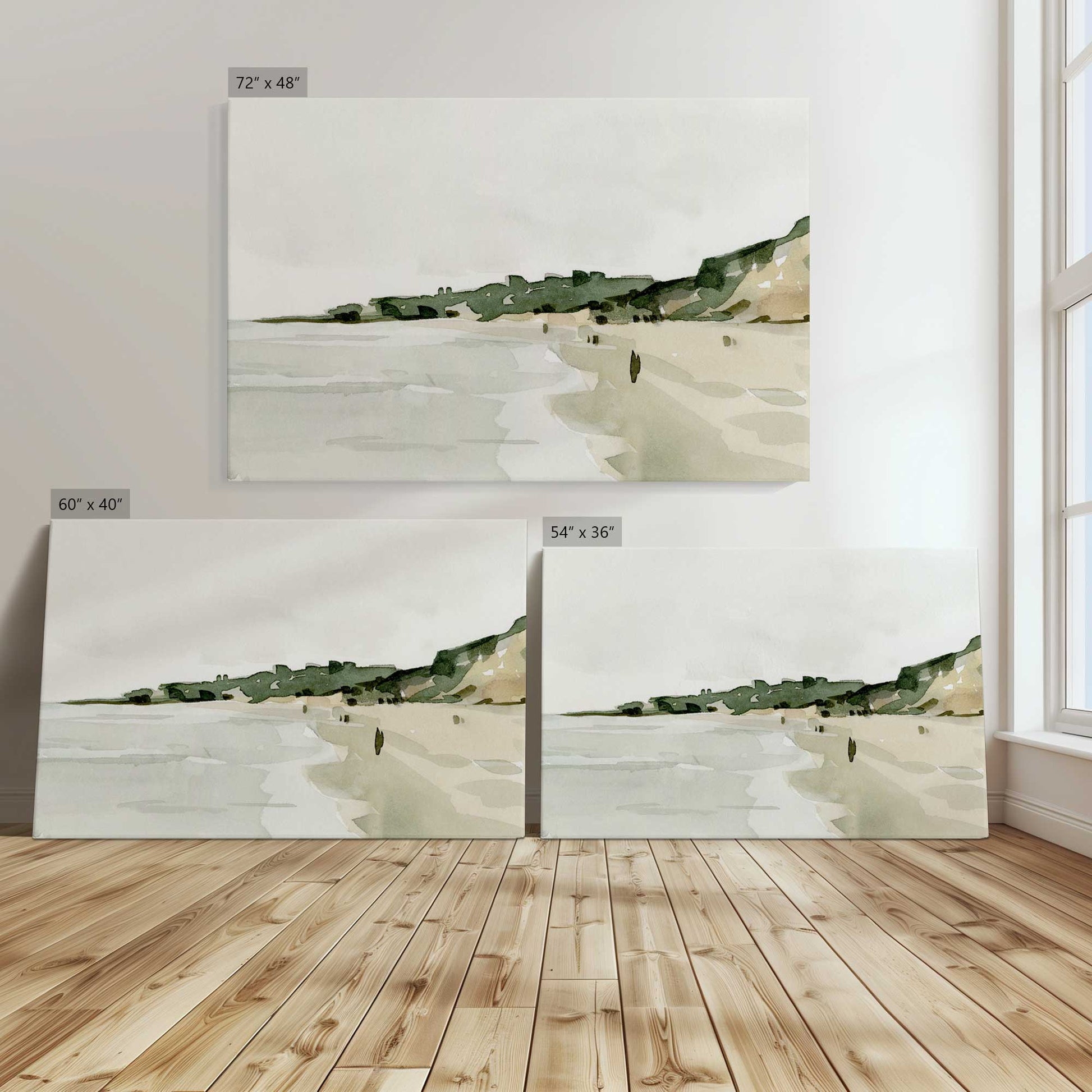 [Color:Stretched Canvas], Image showing the size comparisons