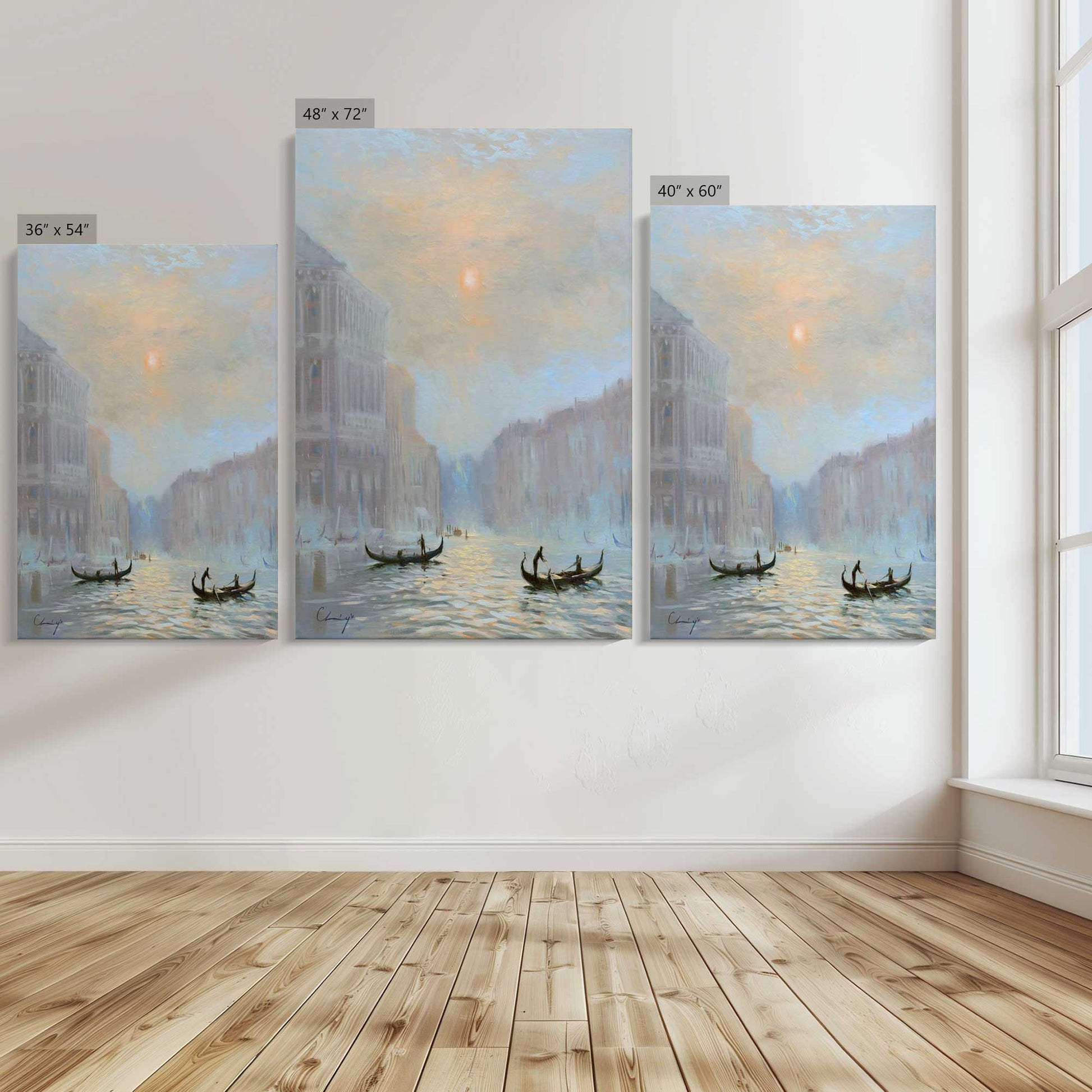 [Color:Stretched Canvas], Image showing the size comparisons