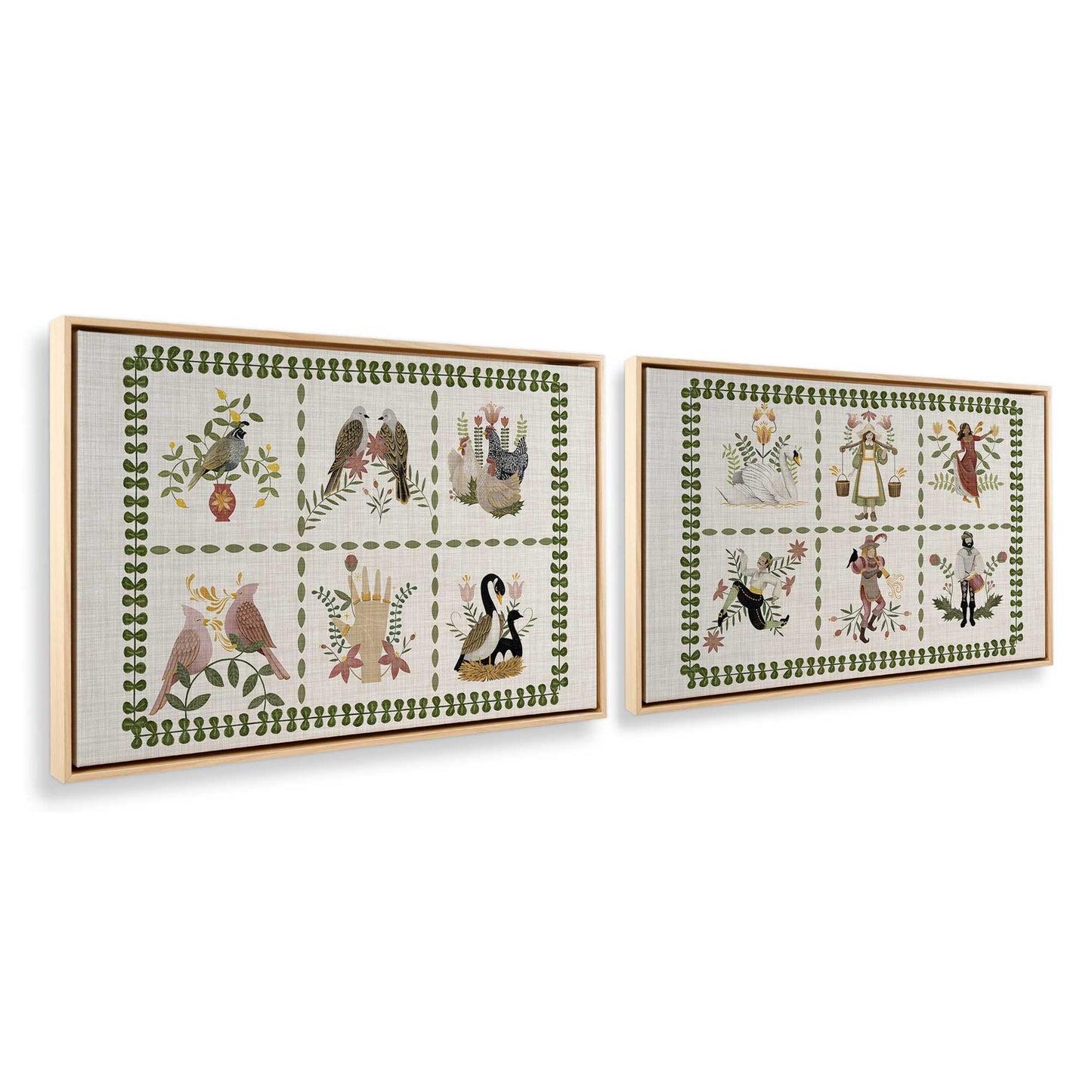 [Color:American Maple], Picture of art in a American Maple frame at an angle