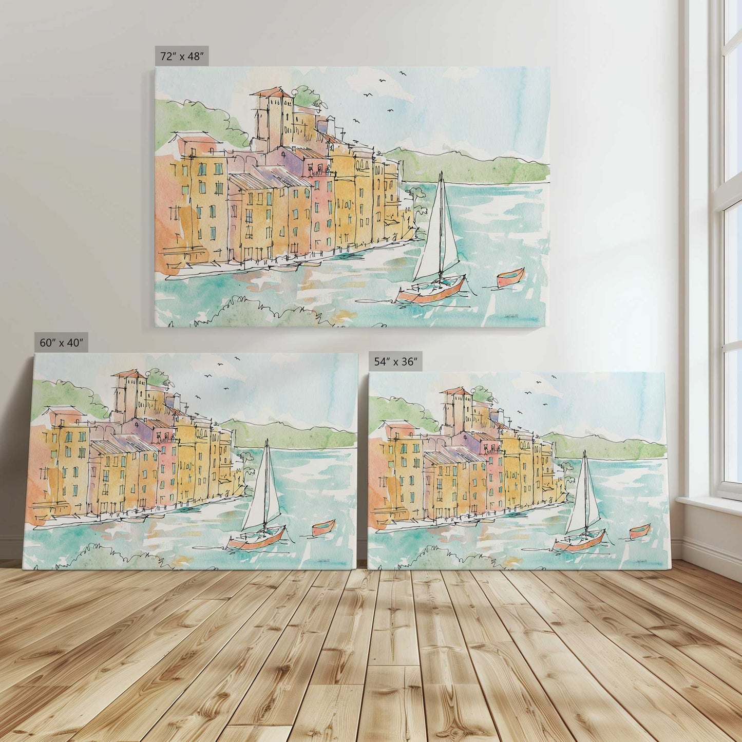 [Color:Stretched Canvas], Image showing the size comparisons