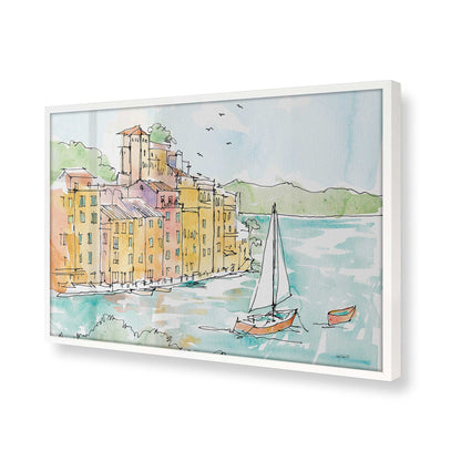 [Color:Opaque White], Picture of art in a Opaque White frame at an angle