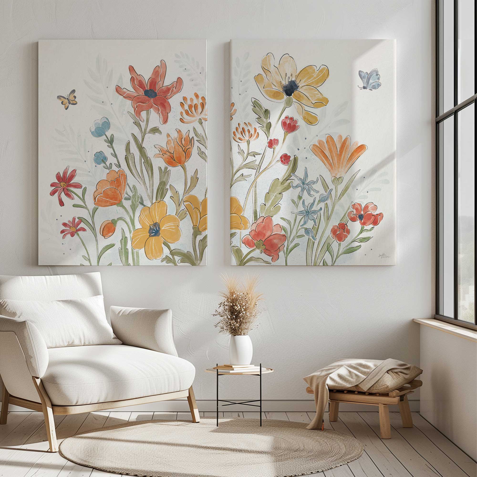 Garden Melody in Bloom canvas 2 panel print