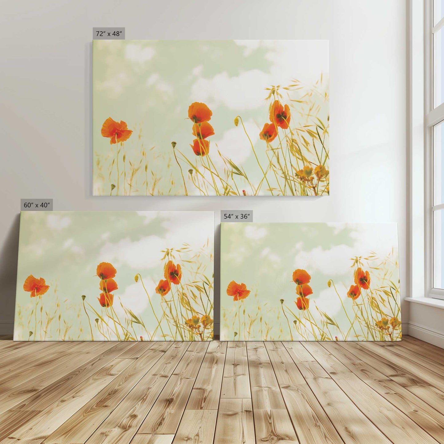 [Color:Stretched Canvas], Image showing the size comparisons