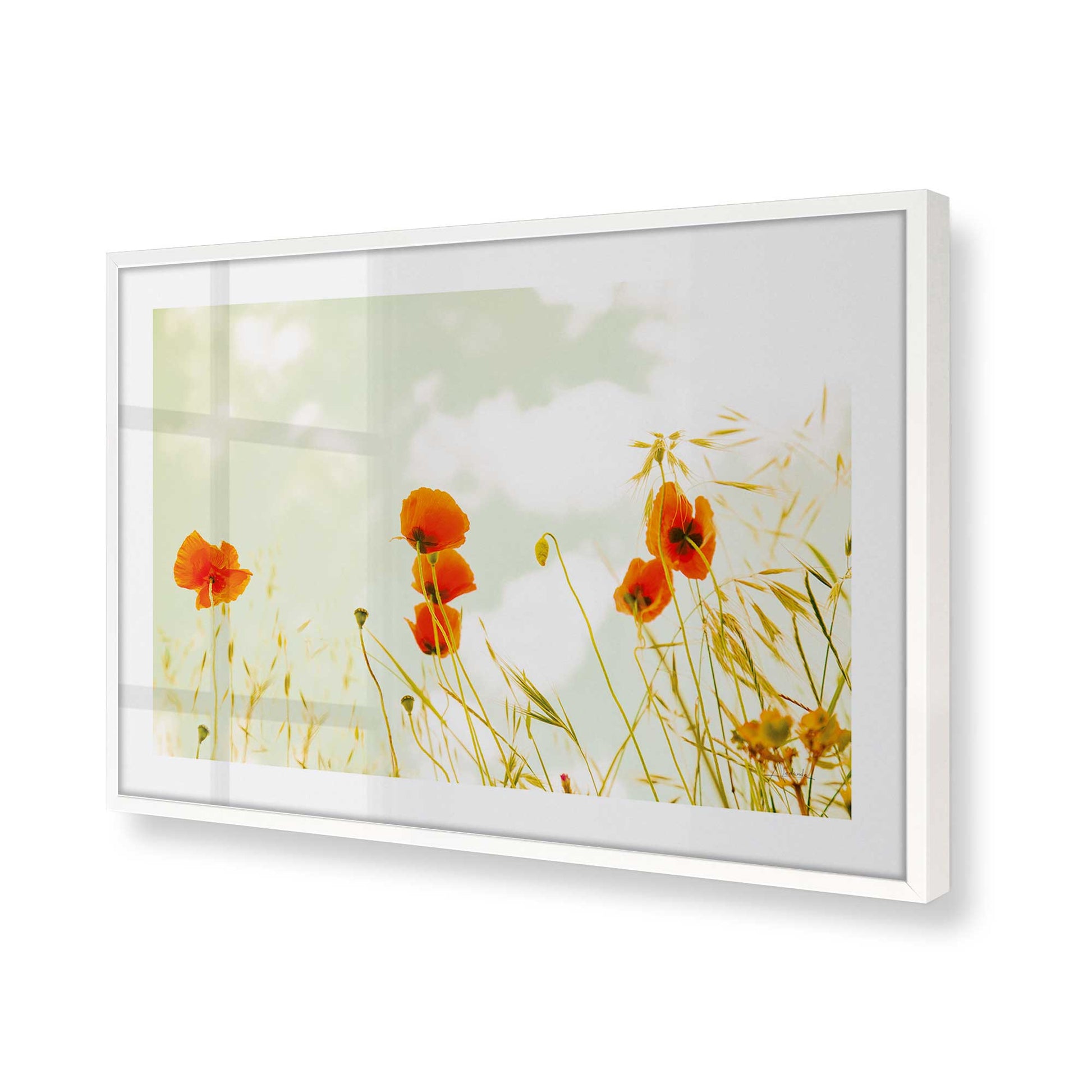 [Color:Opaque White], Picture of art in a Opaque White frame at an angle