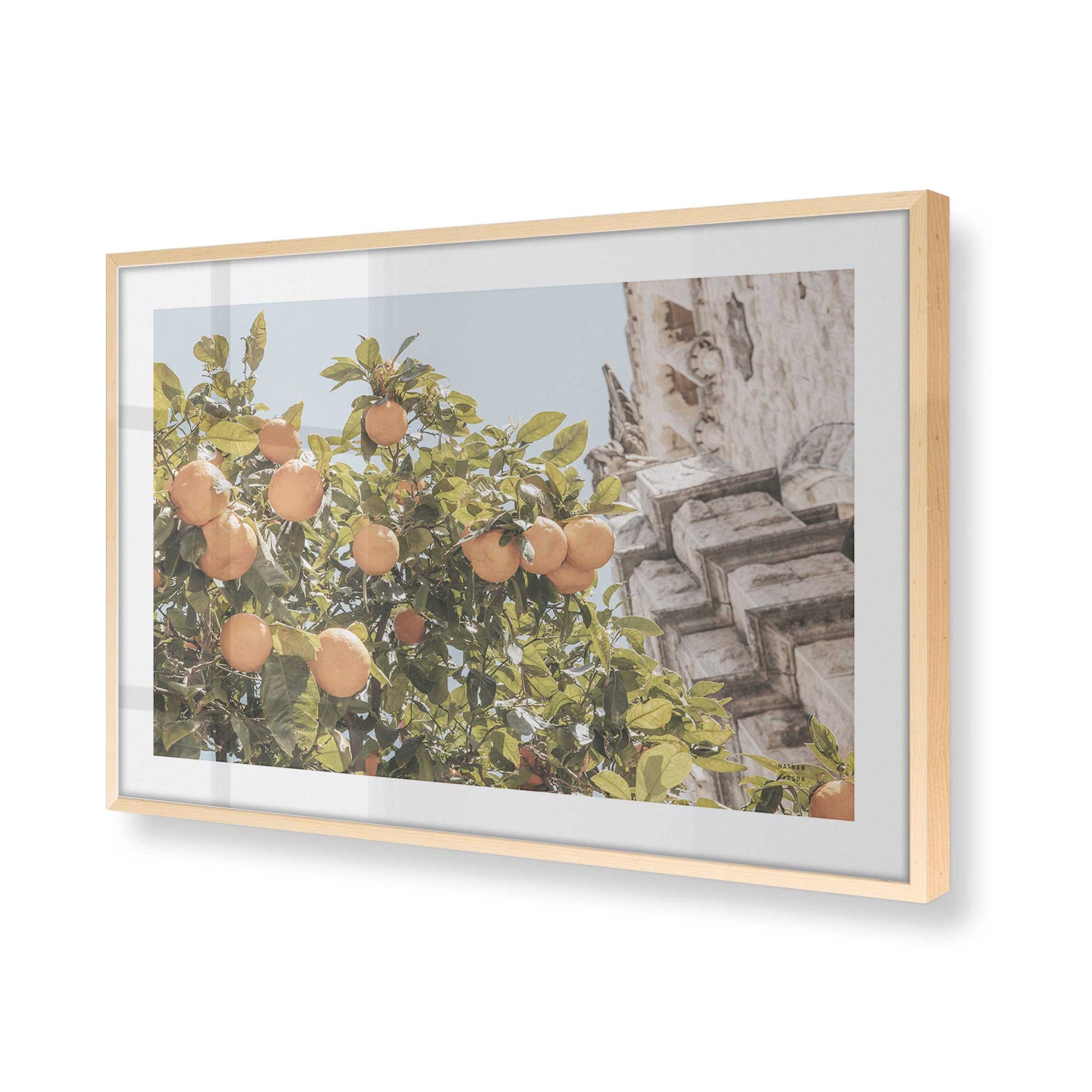 [Color:Raw Maple], Picture of art in a Raw Maple frame at an angle